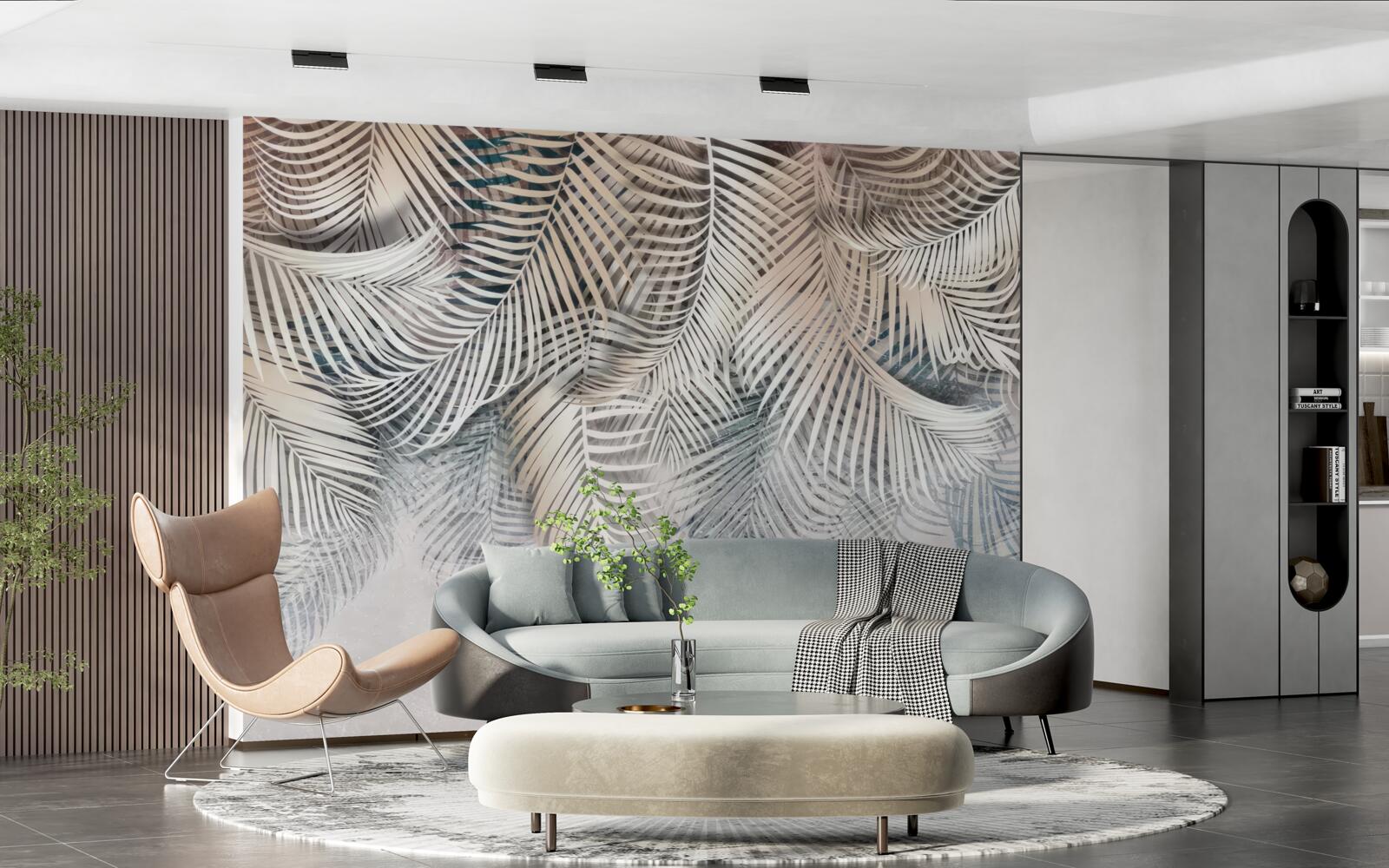 Fototapeta listy paprade sú svetlé a hnedé