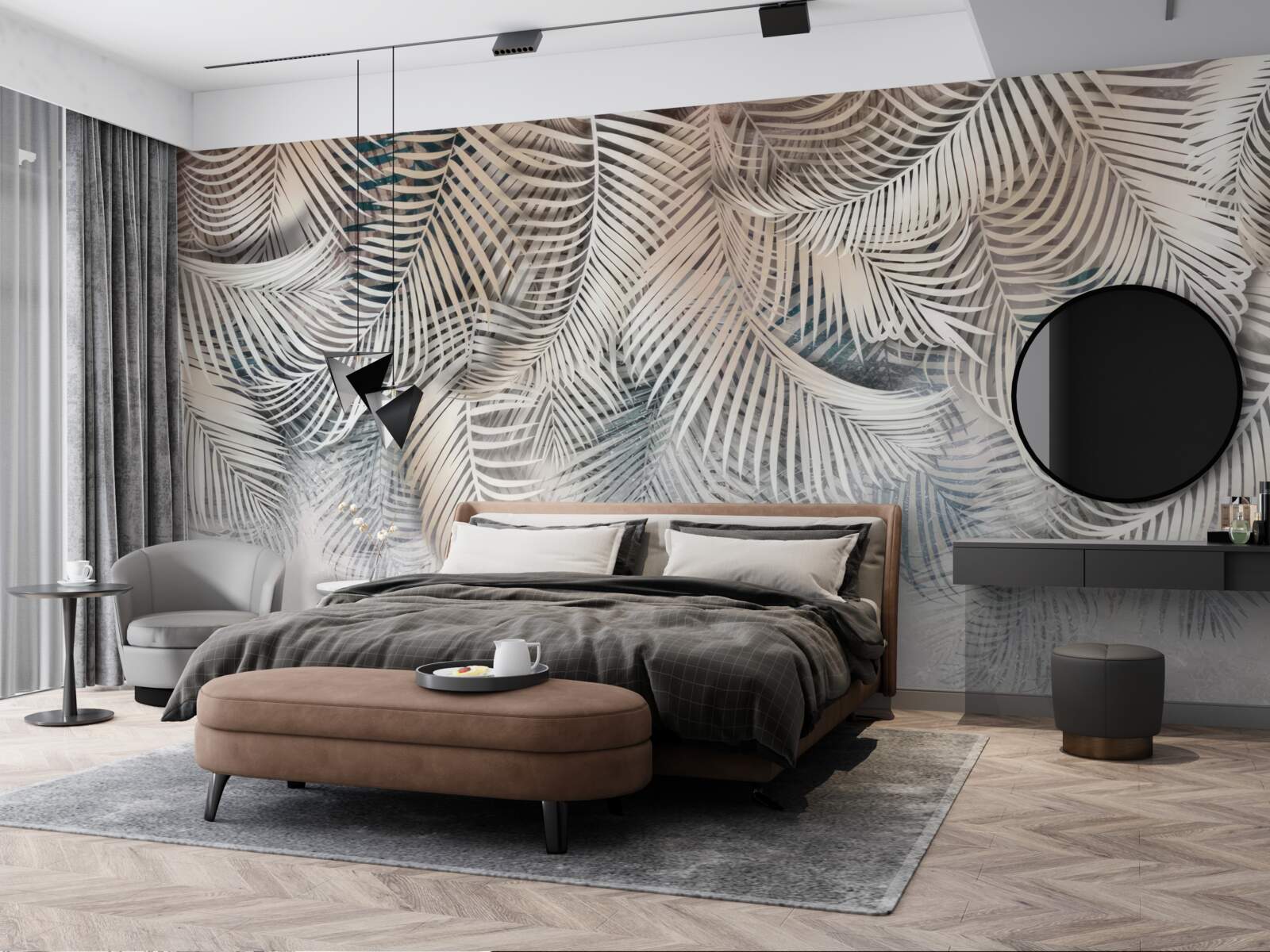 Fototapeta listy paprade sú svetlé a hnedé