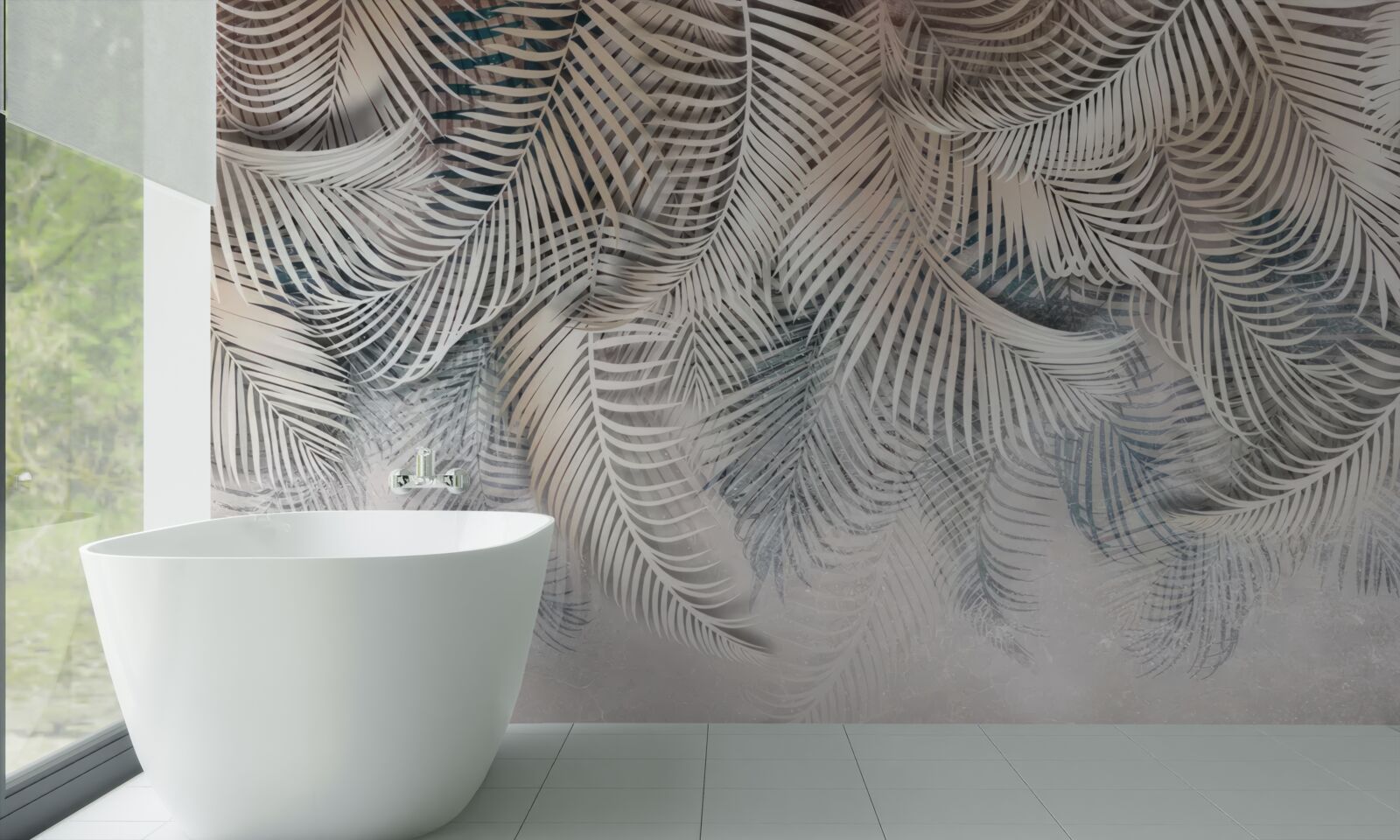 Fototapeta listy paprade sú svetlé a hnedé