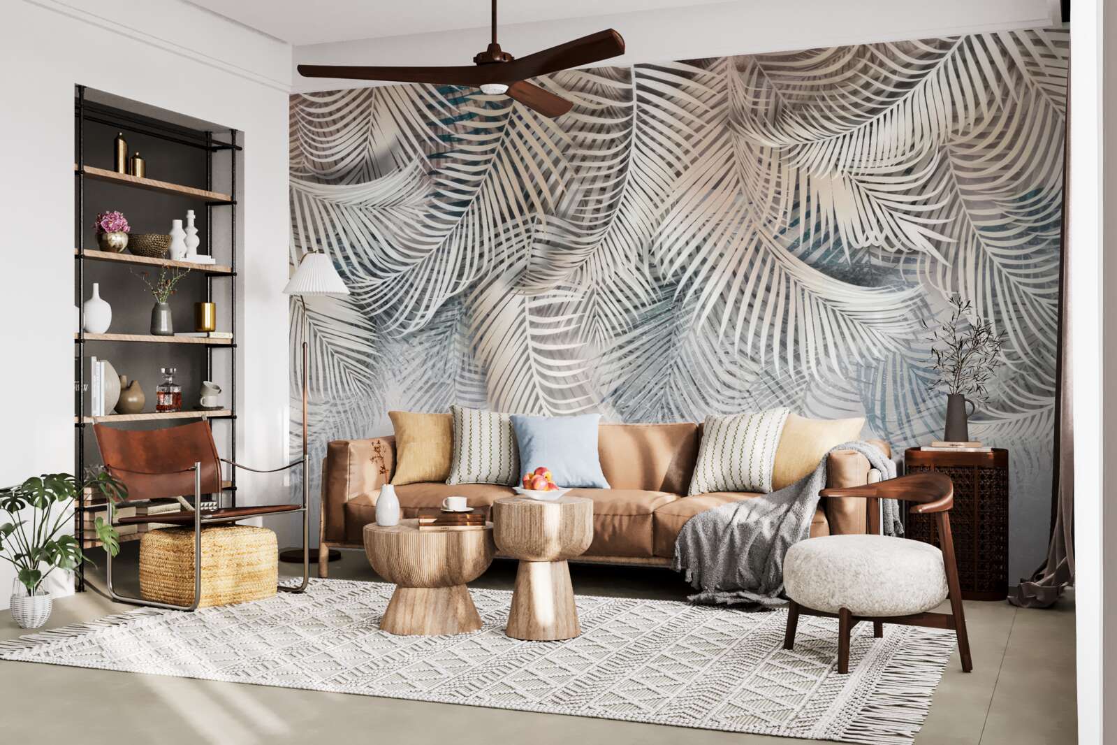 Fototapeta listy paprade sú svetlé a hnedé