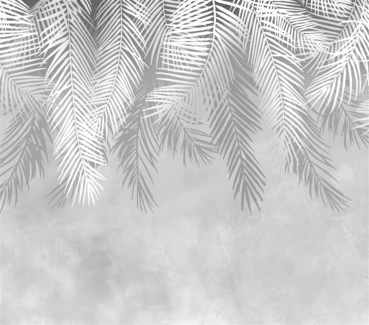 Fototapeta visia veľké biele listy paprade