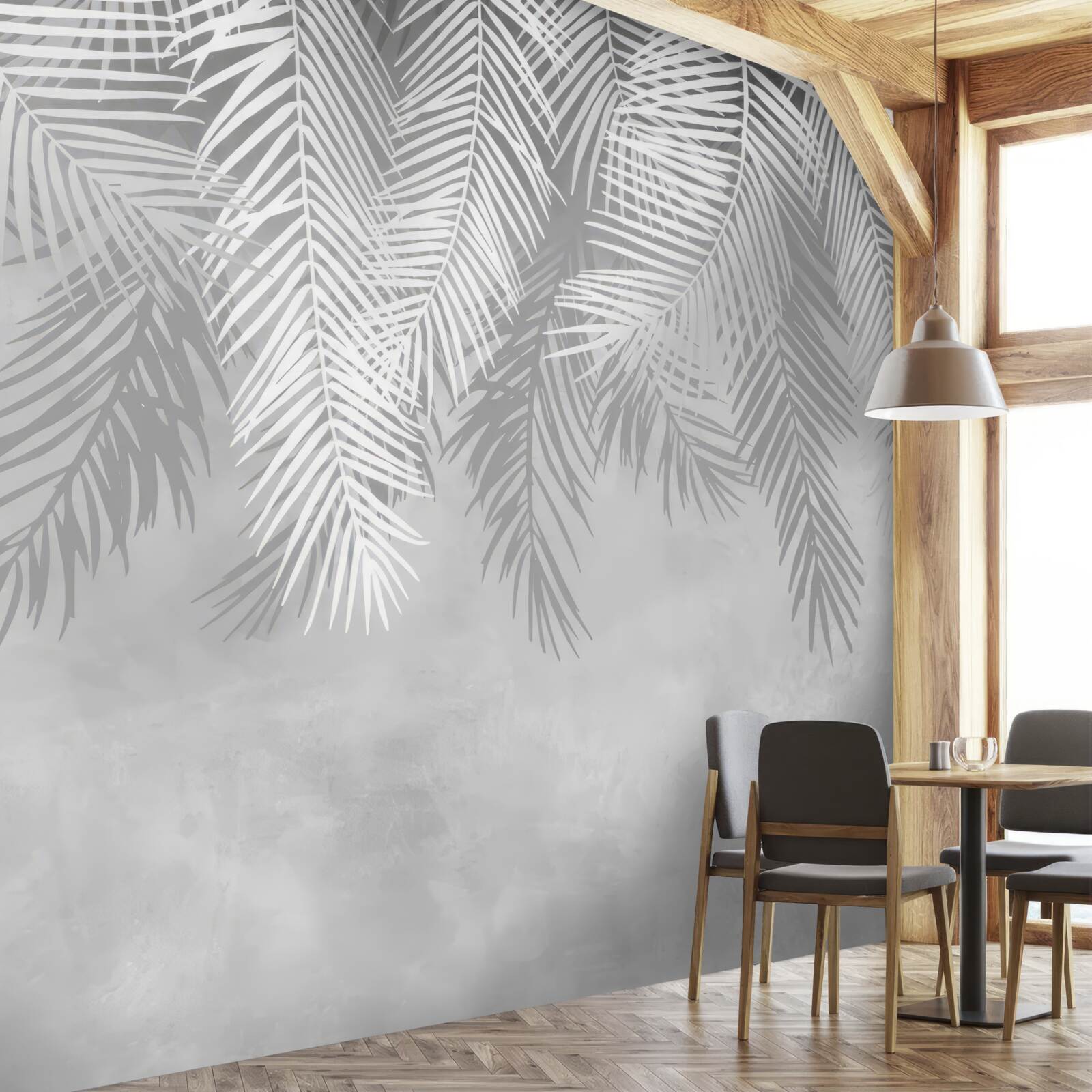 Fototapeta visia veľké biele listy paprade