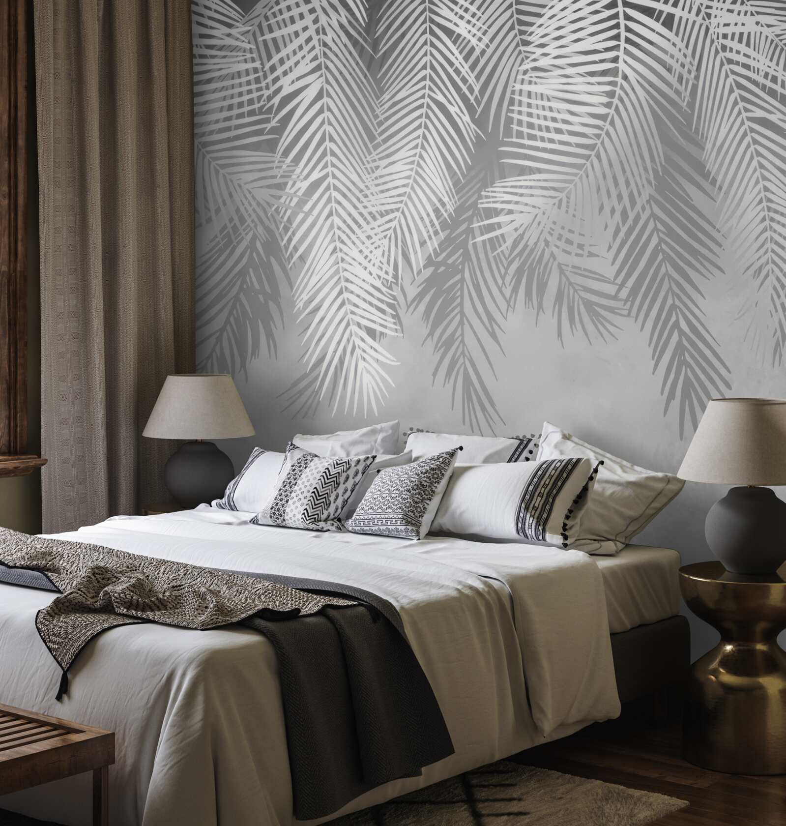 Fototapeta visia veľké biele listy paprade