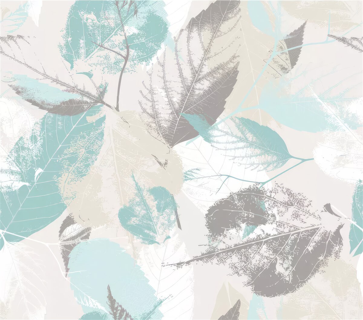 Fototapeta listy maľované vo svetlom odtieni