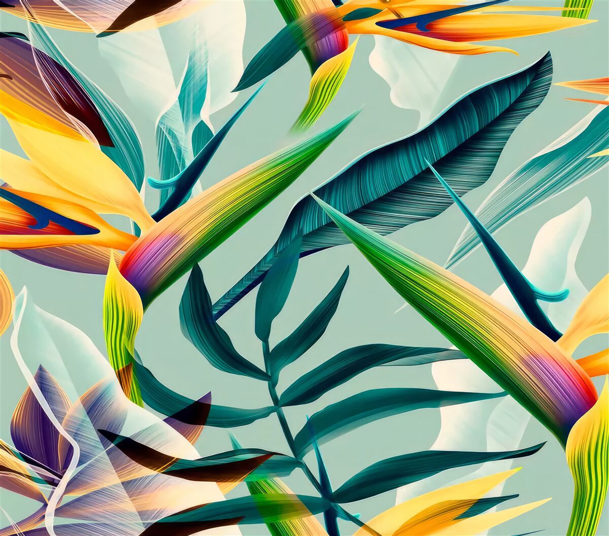 Fototapeta detailný záber na rastliny rôznych farieb