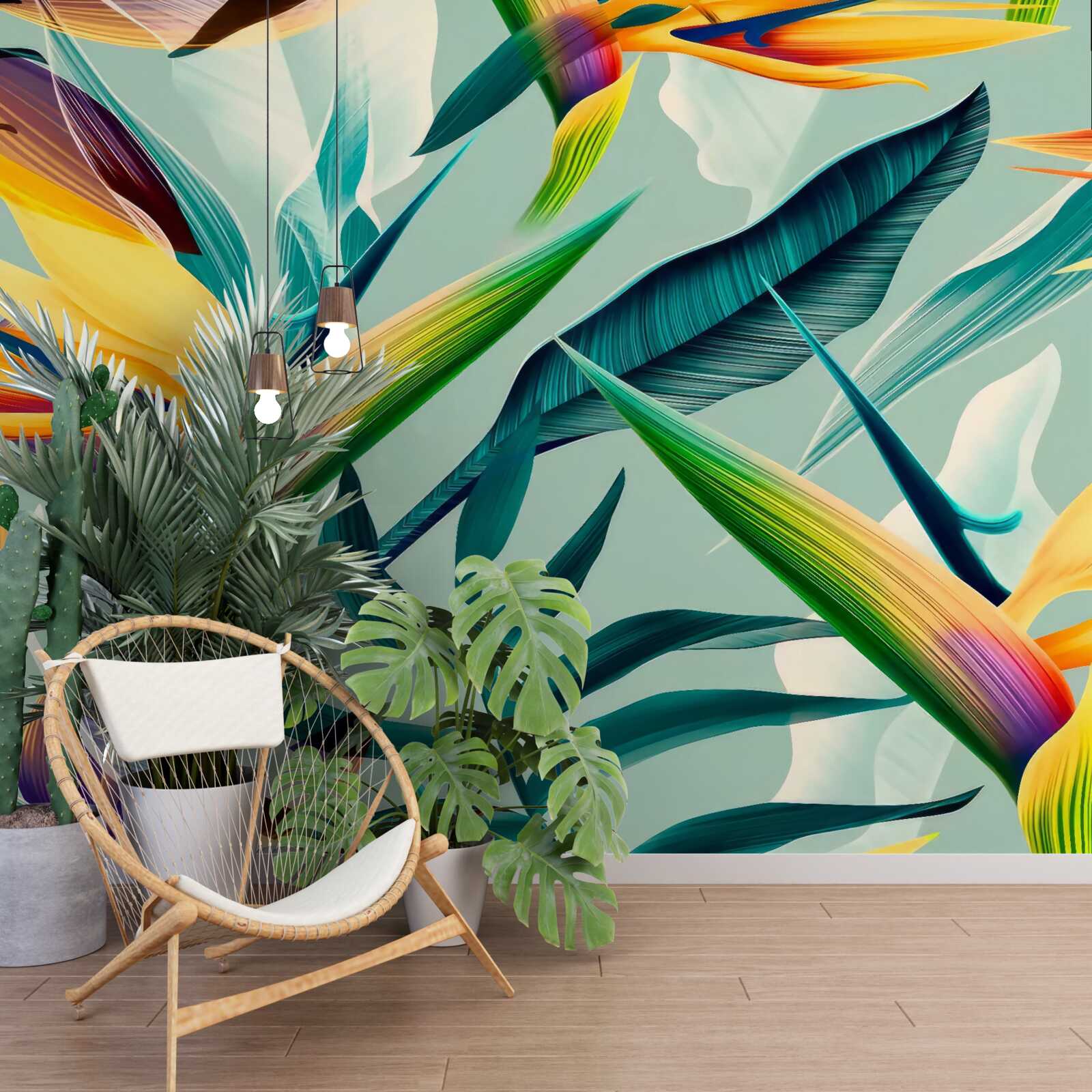 Fototapeta detailný záber na rastliny rôznych farieb