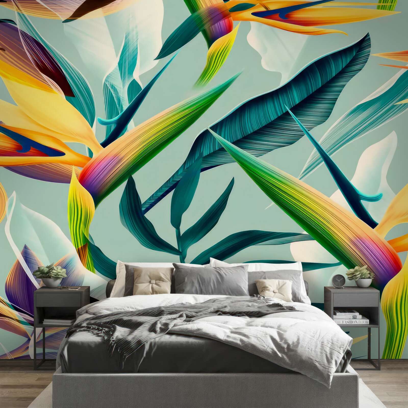 Fototapeta detailný záber na rastliny rôznych farieb