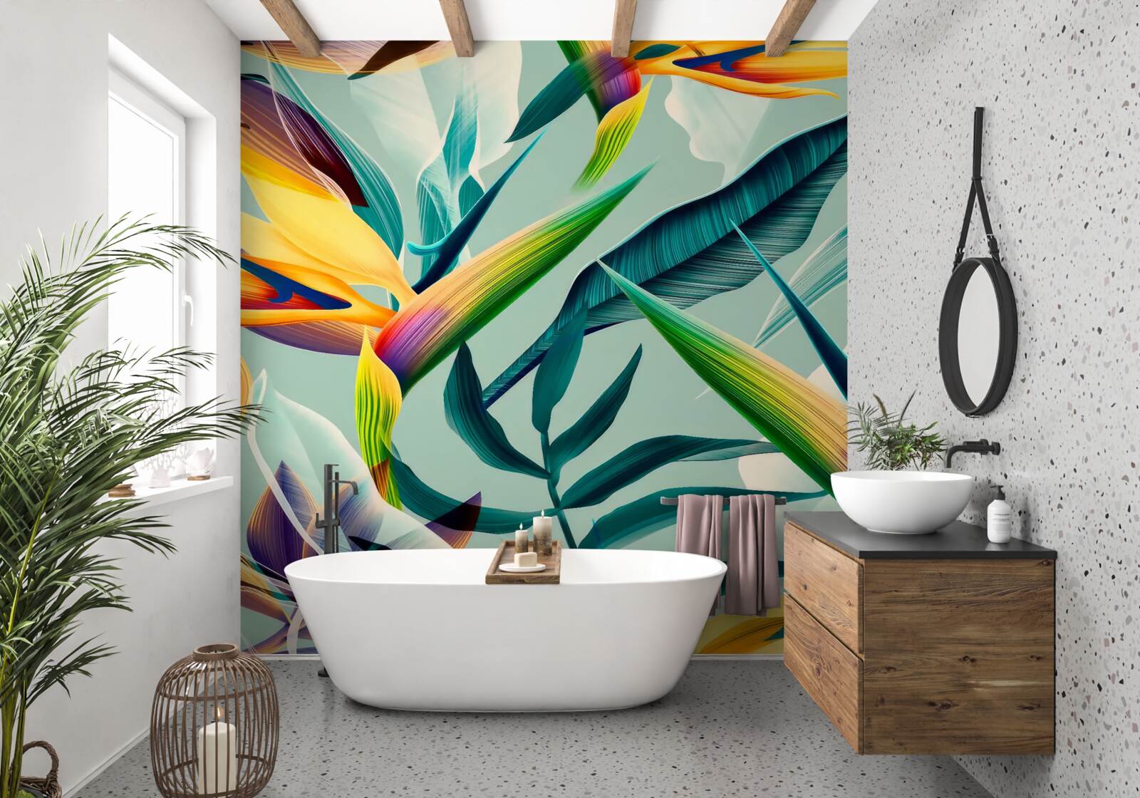 Fototapeta detailný záber na rastliny rôznych farieb