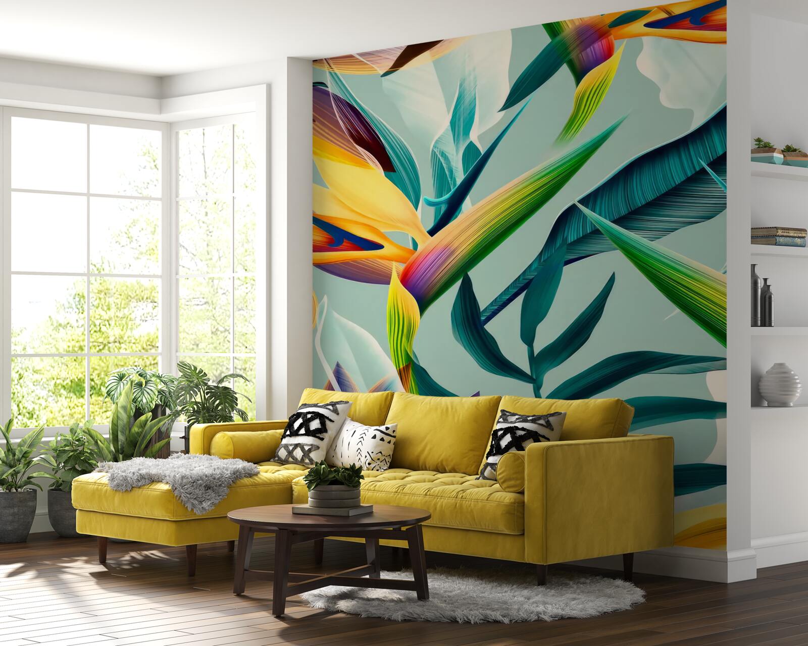 Fototapeta detailný záber na rastliny rôznych farieb