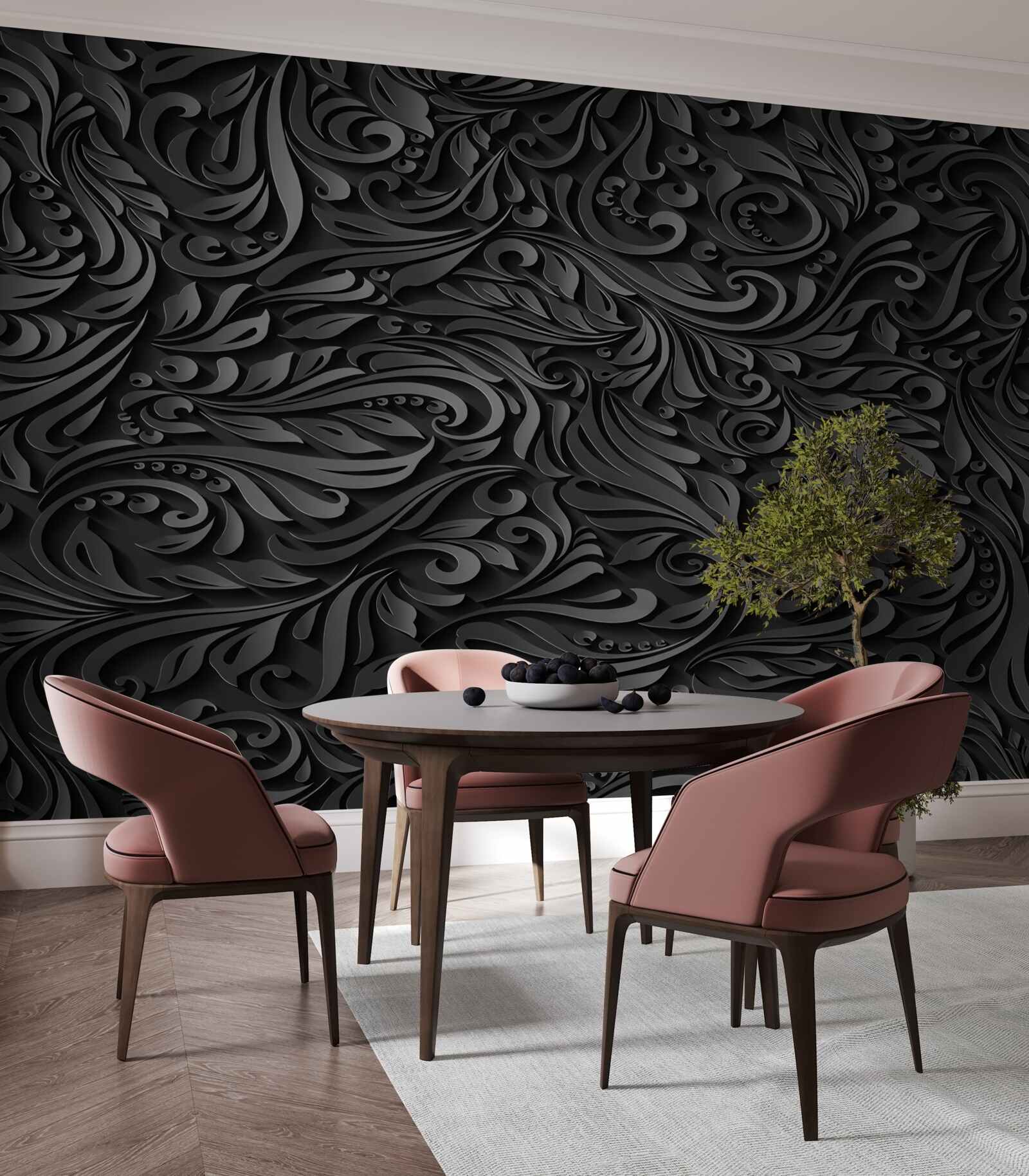 Fototapeta čierne kučery rôznych tvarov