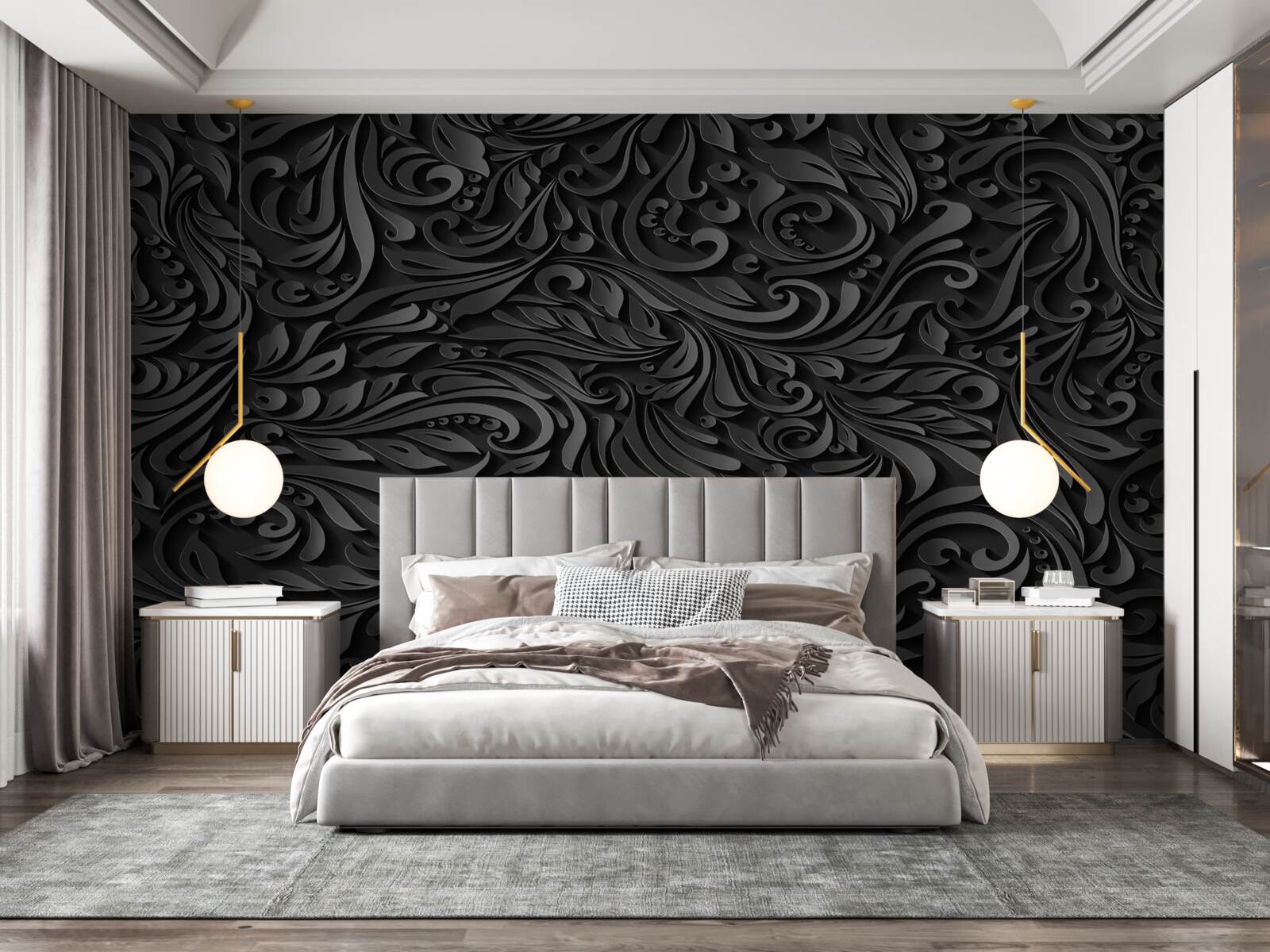 Fototapeta čierne kučery rôznych tvarov