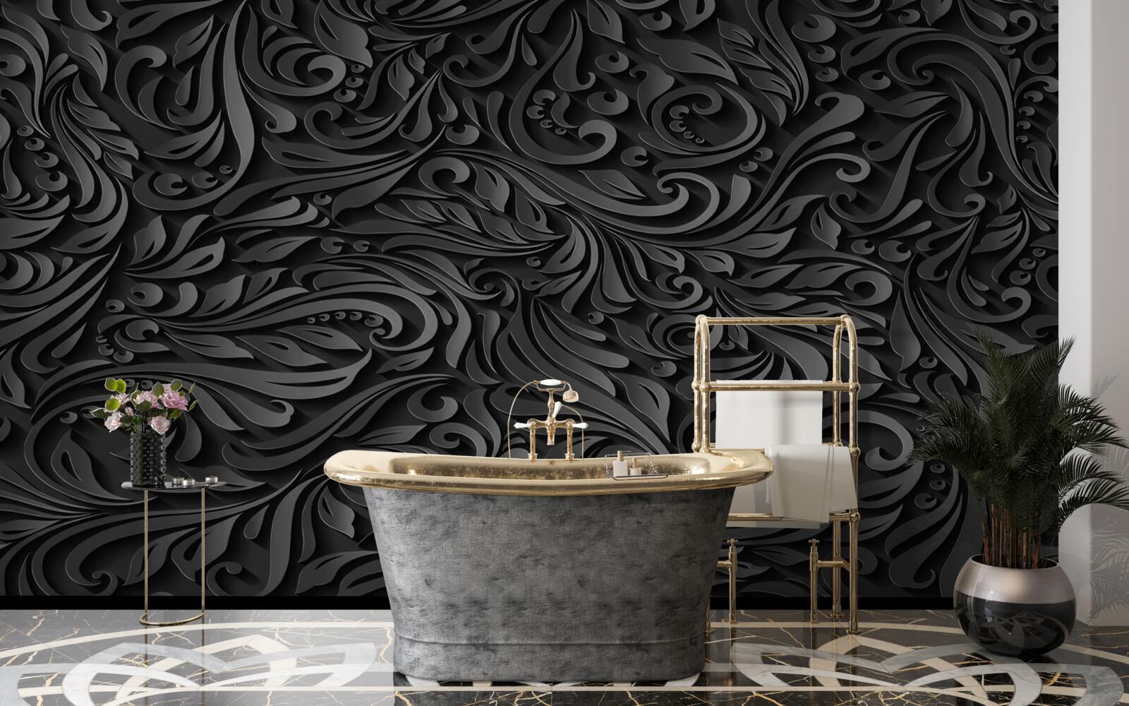 Fototapeta čierne kučery rôznych tvarov