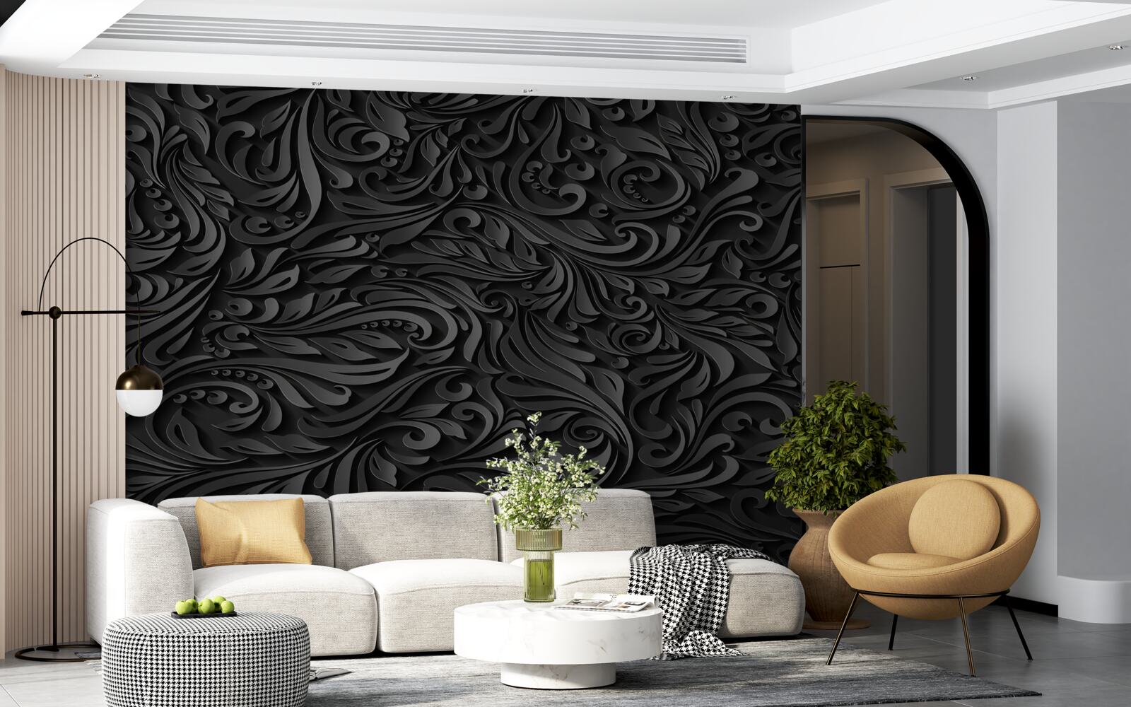 Fototapeta čierne kučery rôznych tvarov