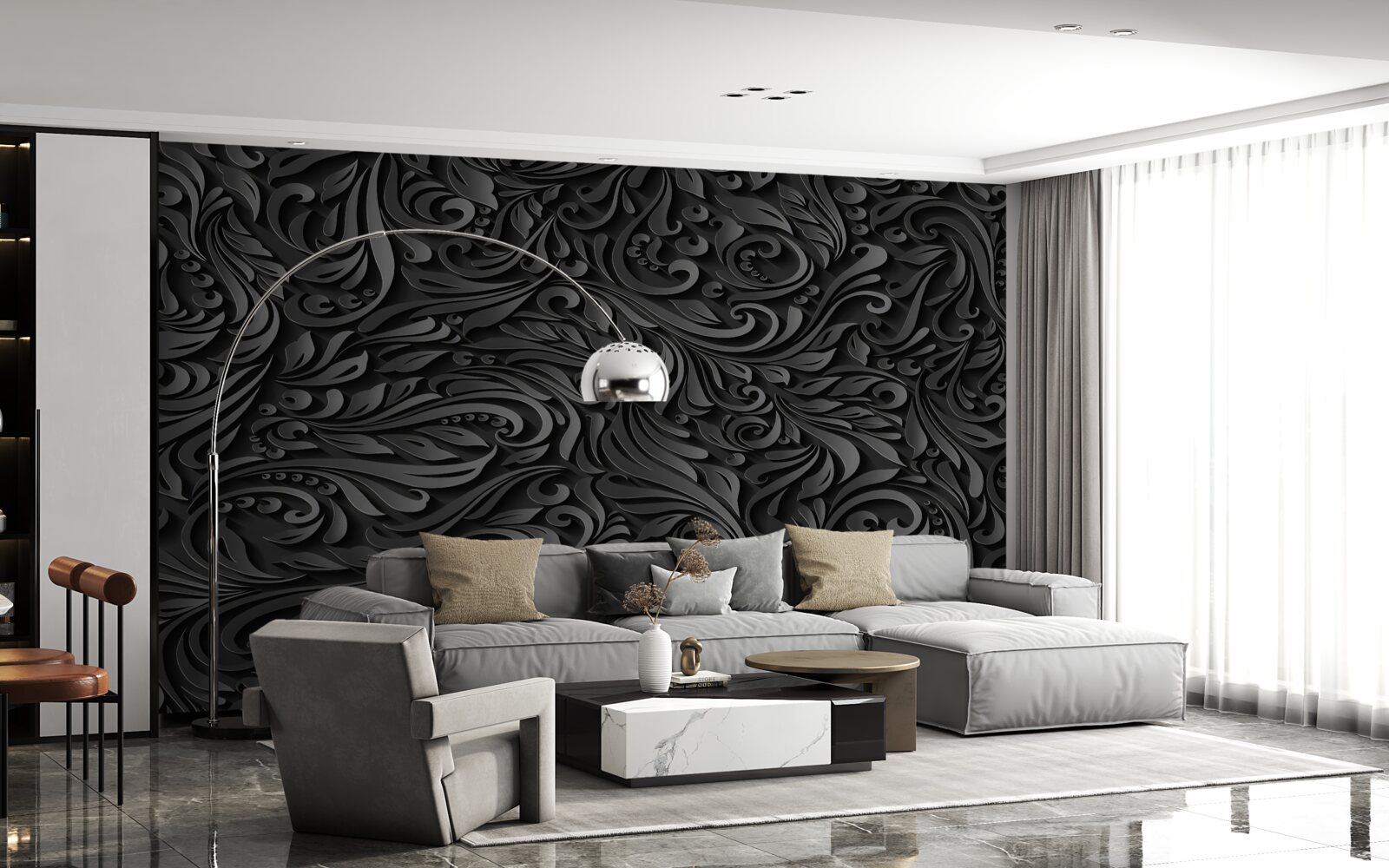 Fototapeta čierne kučery rôznych tvarov