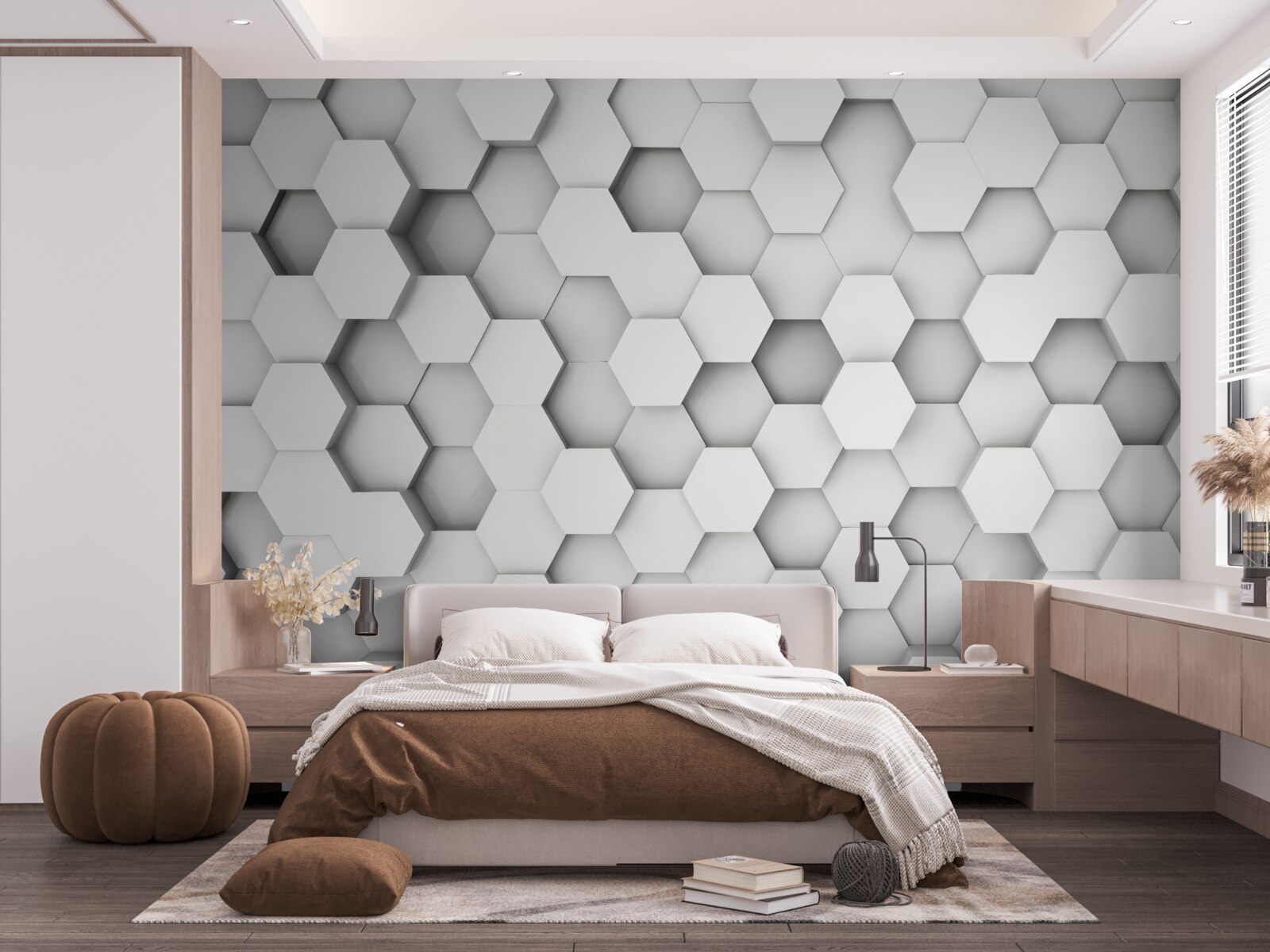 Fototapeta pozadie jasných šesťuholníkov