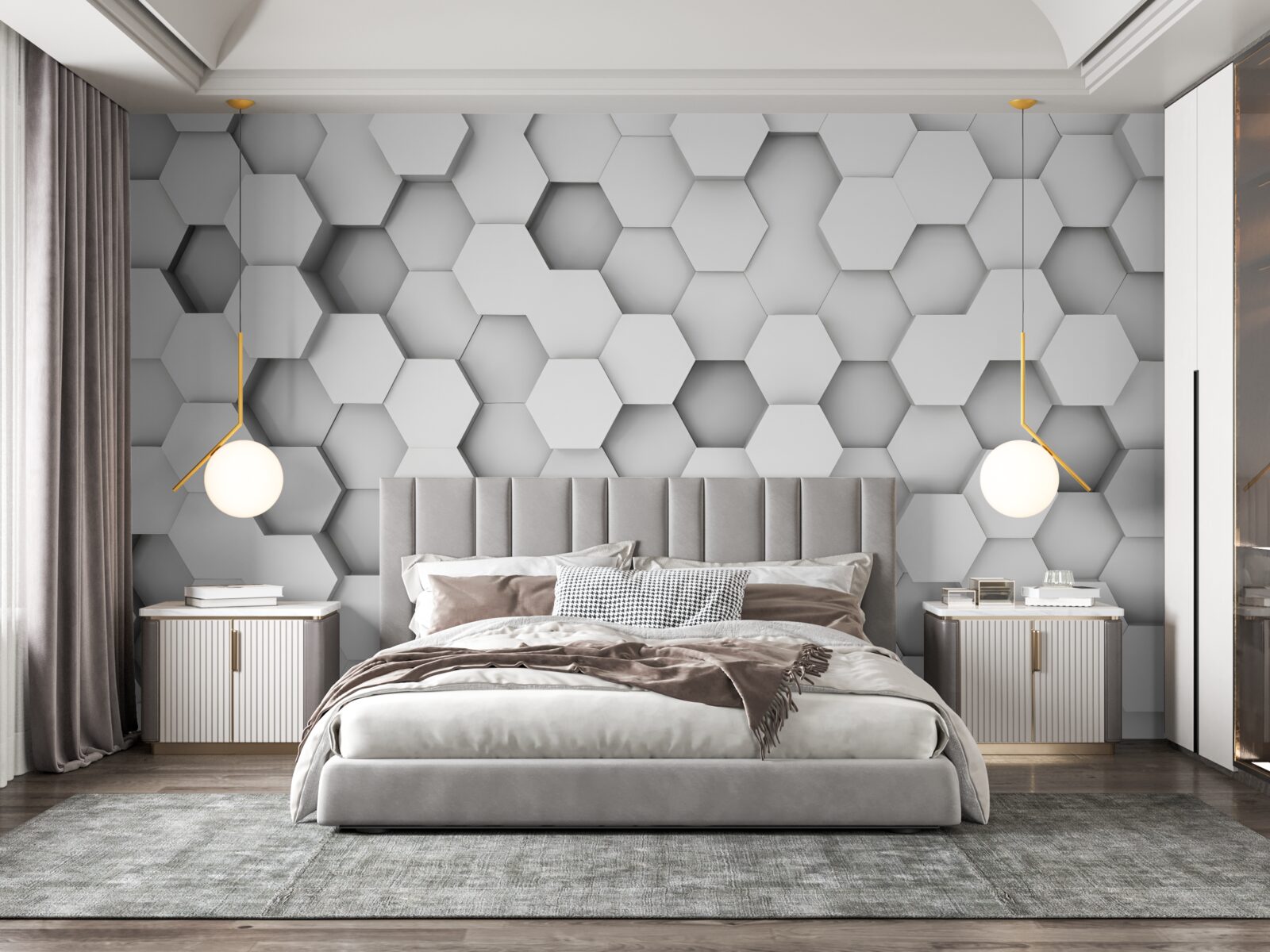 Fototapeta pozadie jasných šesťuholníkov