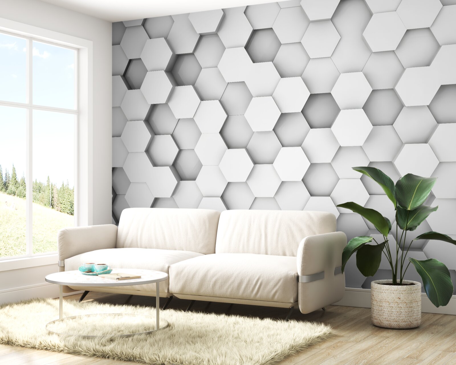 Fototapeta pozadie jasných šesťuholníkov