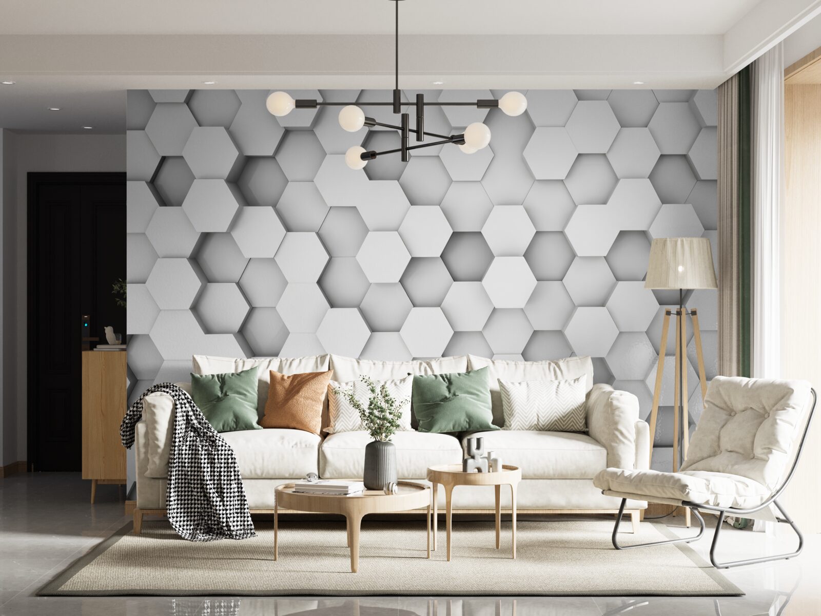 Fototapeta pozadie jasných šesťuholníkov