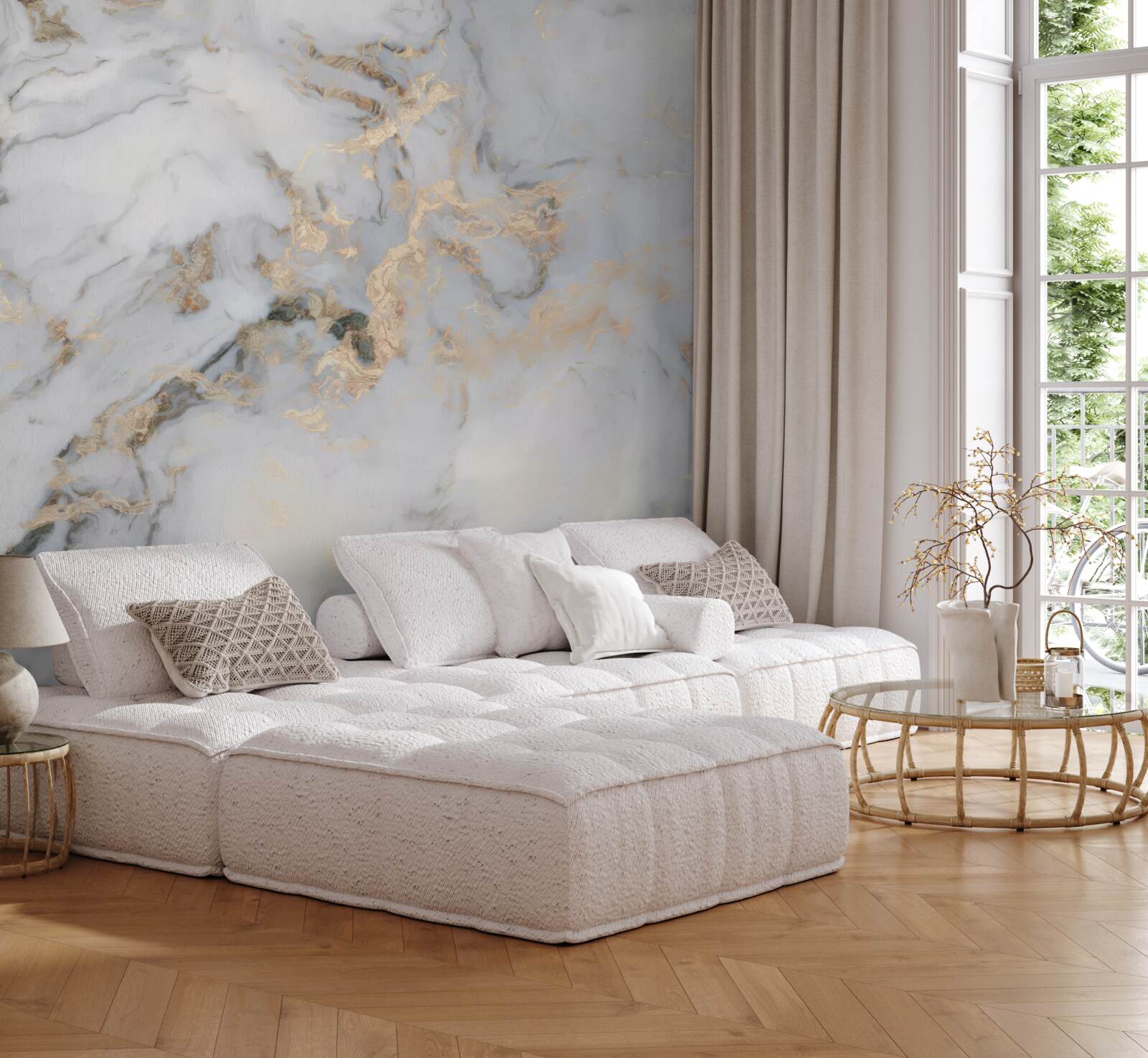 Fototapeta pozadie pripomínajúce svetlý mramor