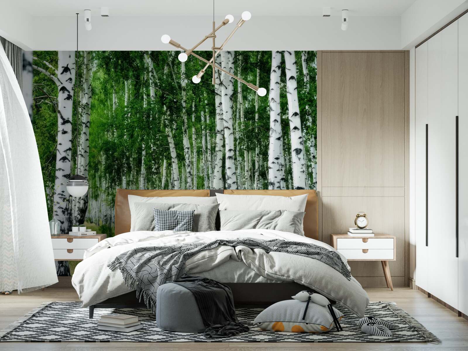 Fototapeta hustý brezový háj