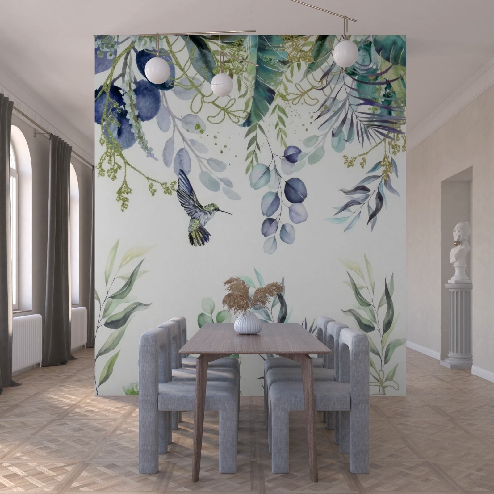 Fototapeta kolibrík sa blíži ku kvetu