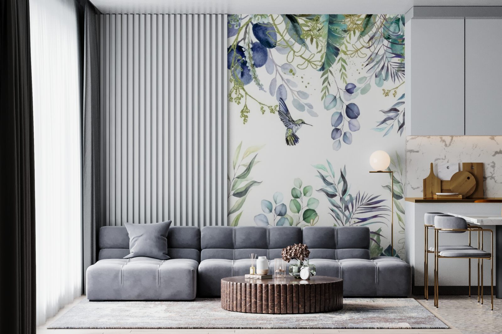 Fototapeta kolibrík sa blíži ku kvetu