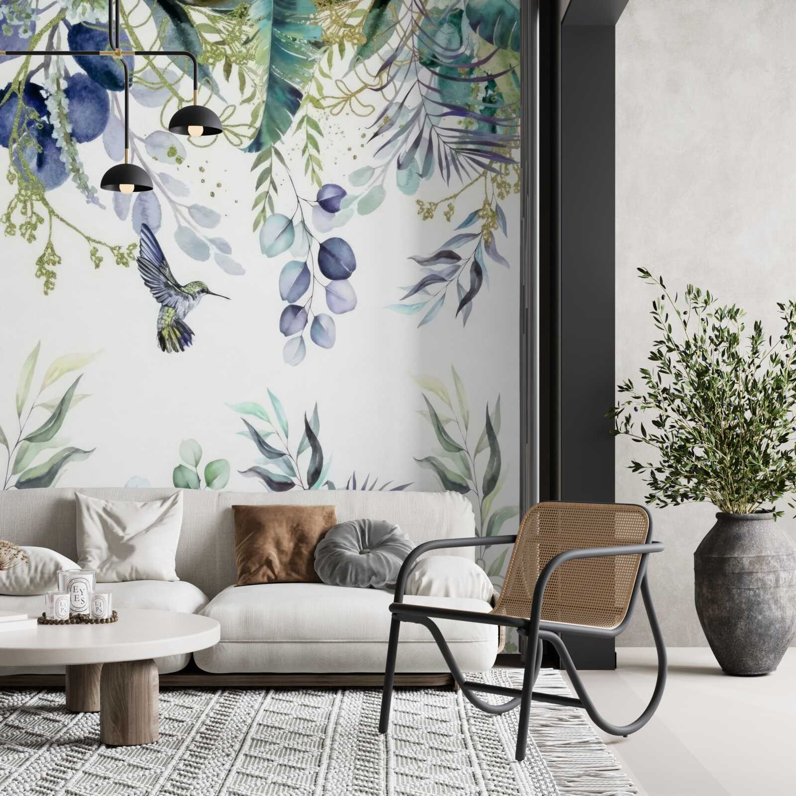 Fototapeta kolibrík sa blíži ku kvetu