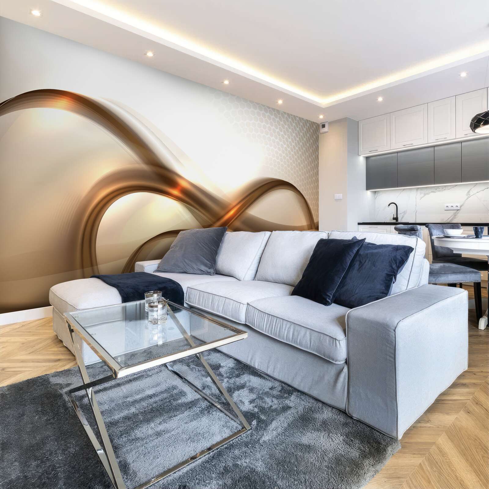 Fototapeta čiary sú zakrivené ako zlato