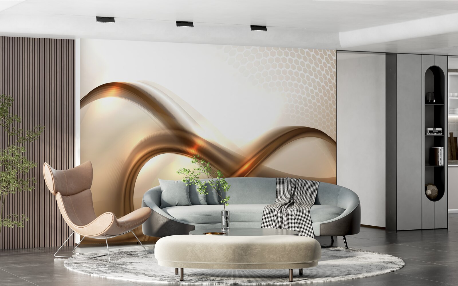 Fototapeta čiary sú zakrivené ako zlato