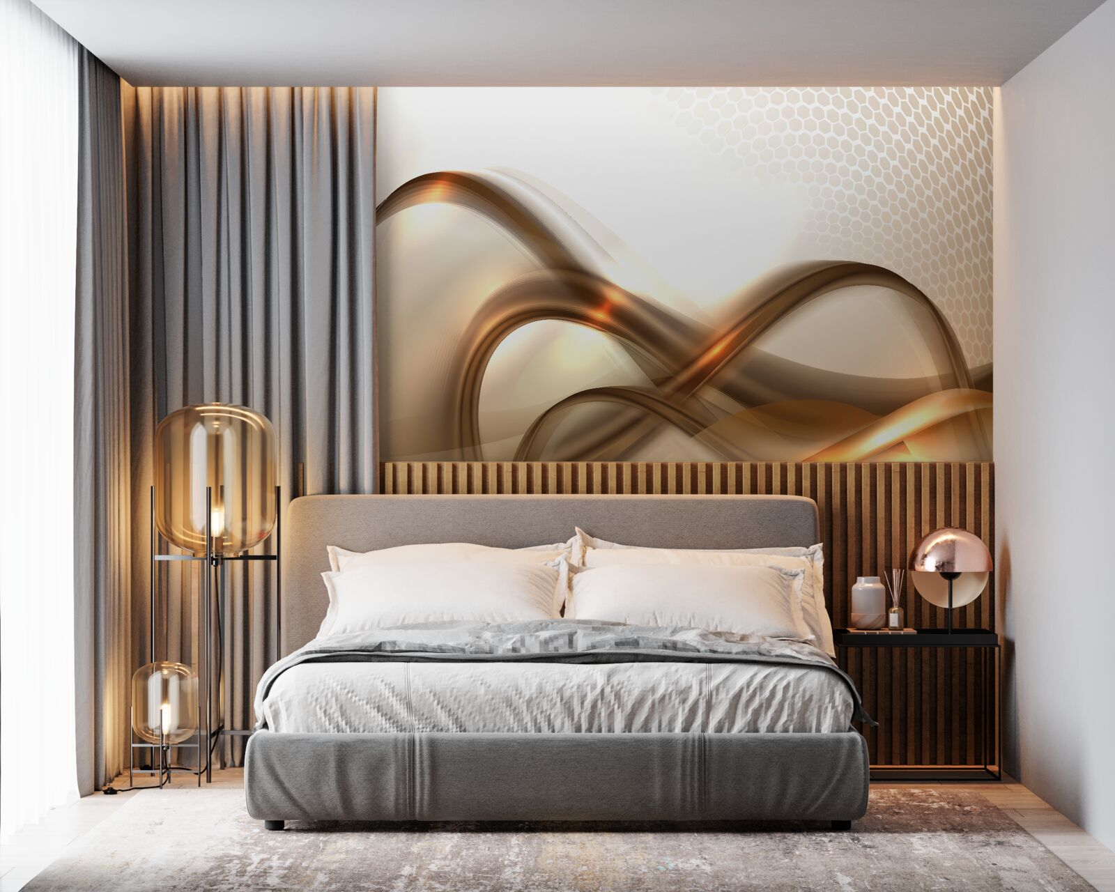 Fototapeta čiary sú zakrivené ako zlato