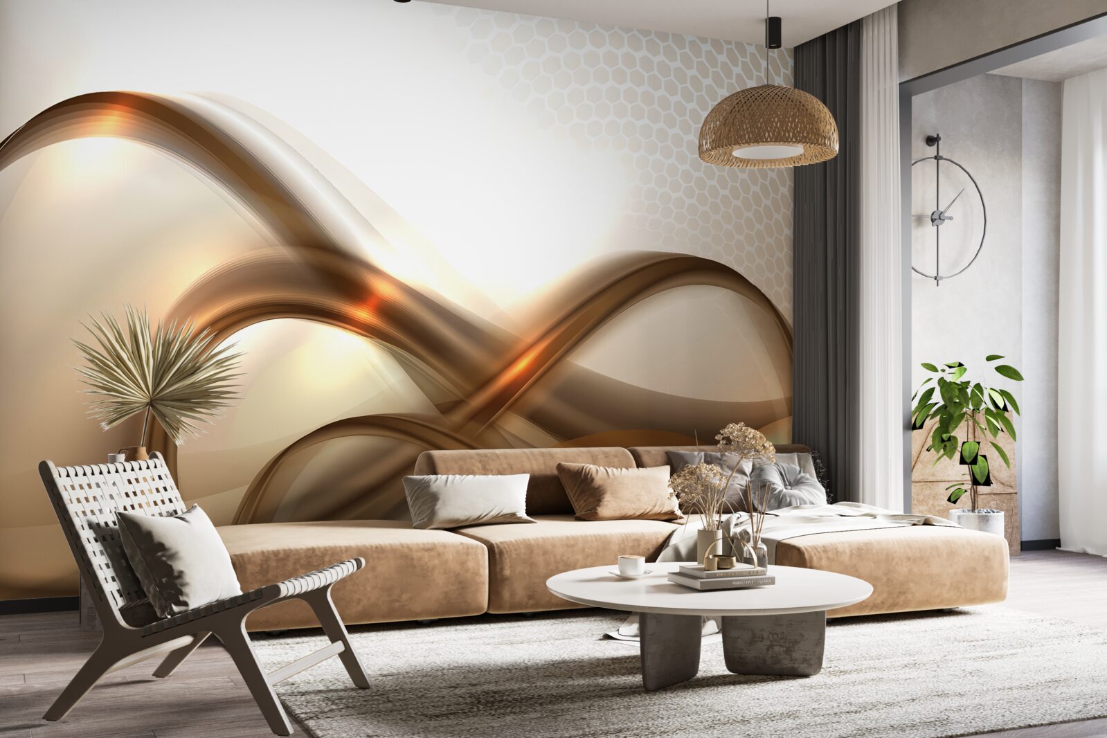 Fototapeta čiary sú zakrivené ako zlato