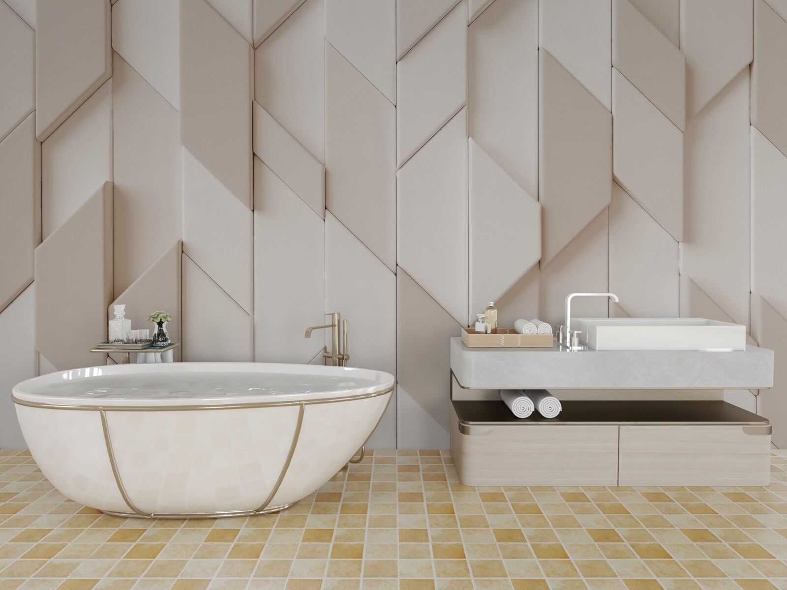 Fototapeta trojrozmerné tvary so štyrmi tvárami