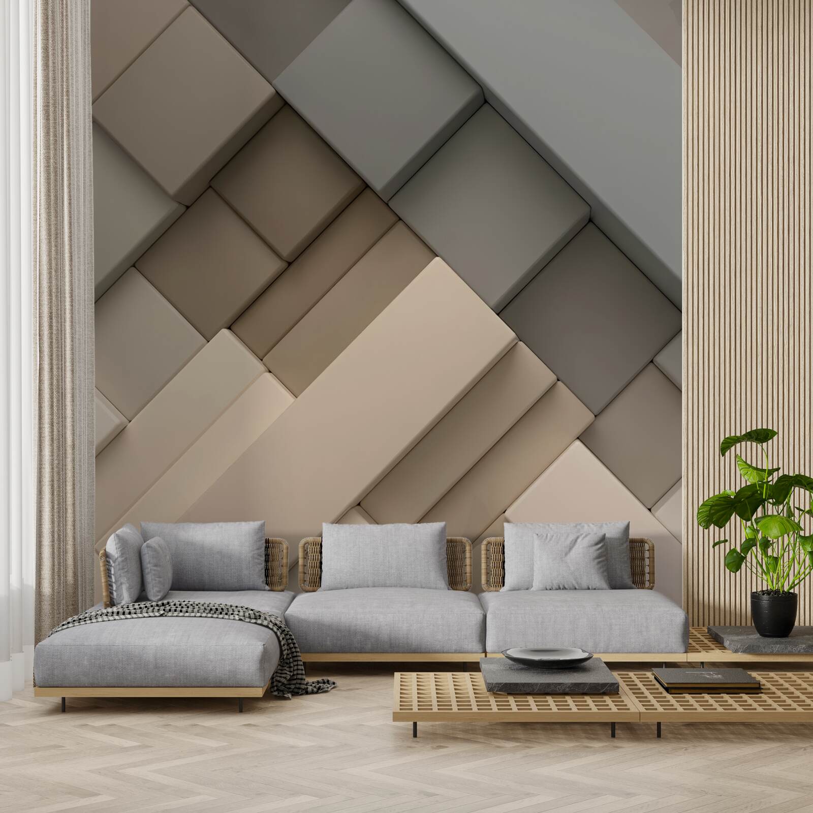 Fototapeta ľahké geometrické tvary s objemom