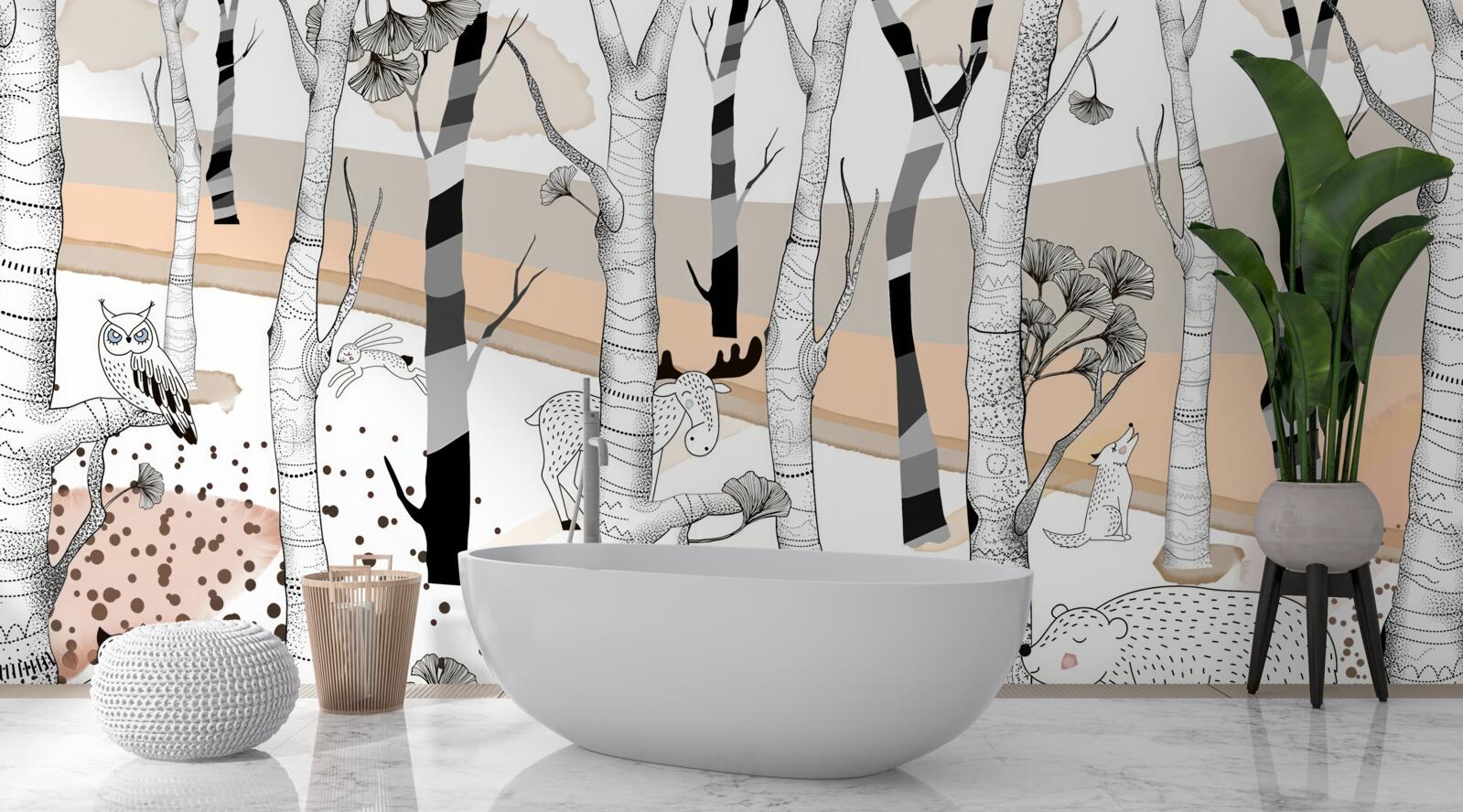 Fototapeta zobrazené zvieratá medzi stromami