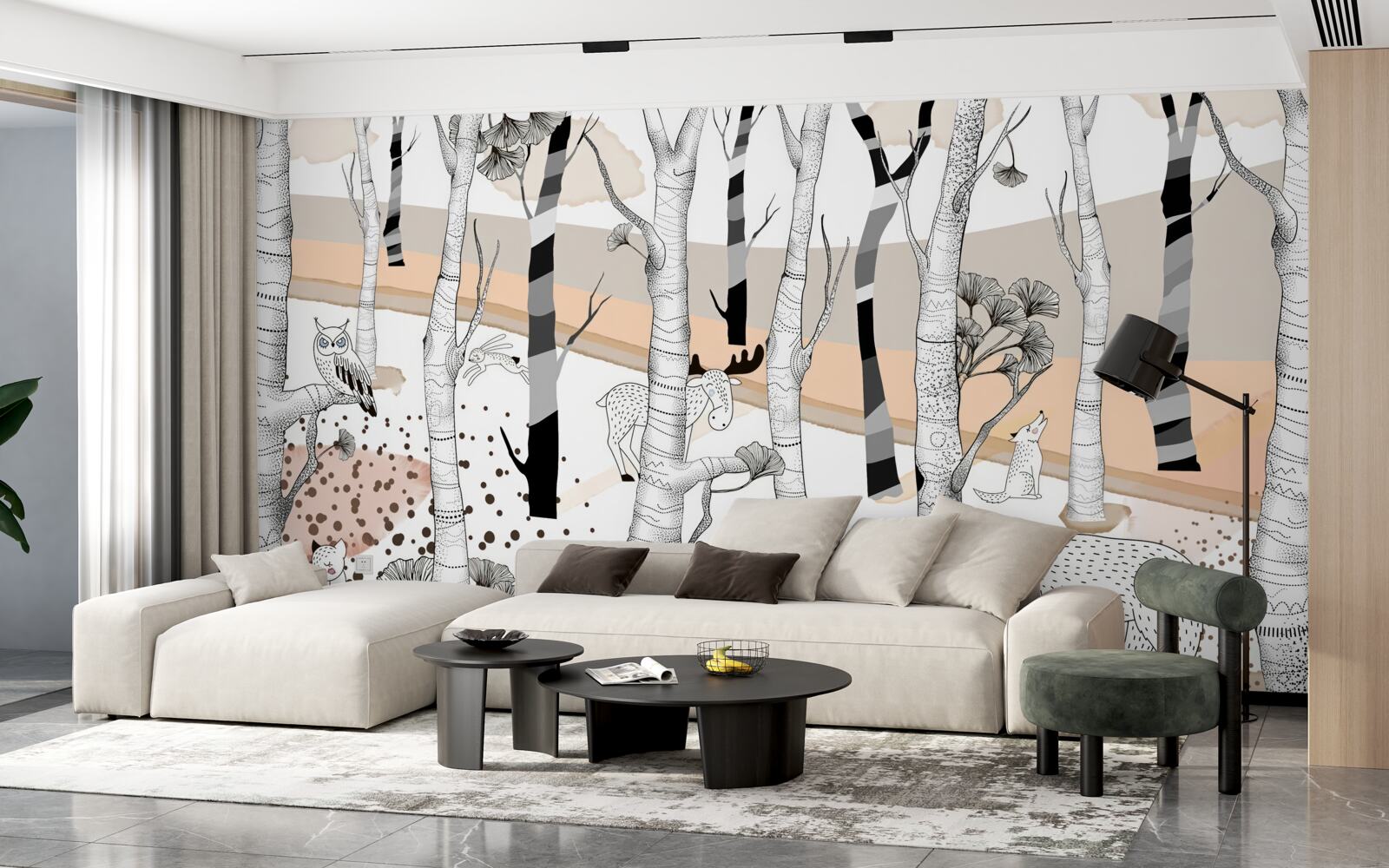 Fototapeta zobrazené zvieratá medzi stromami