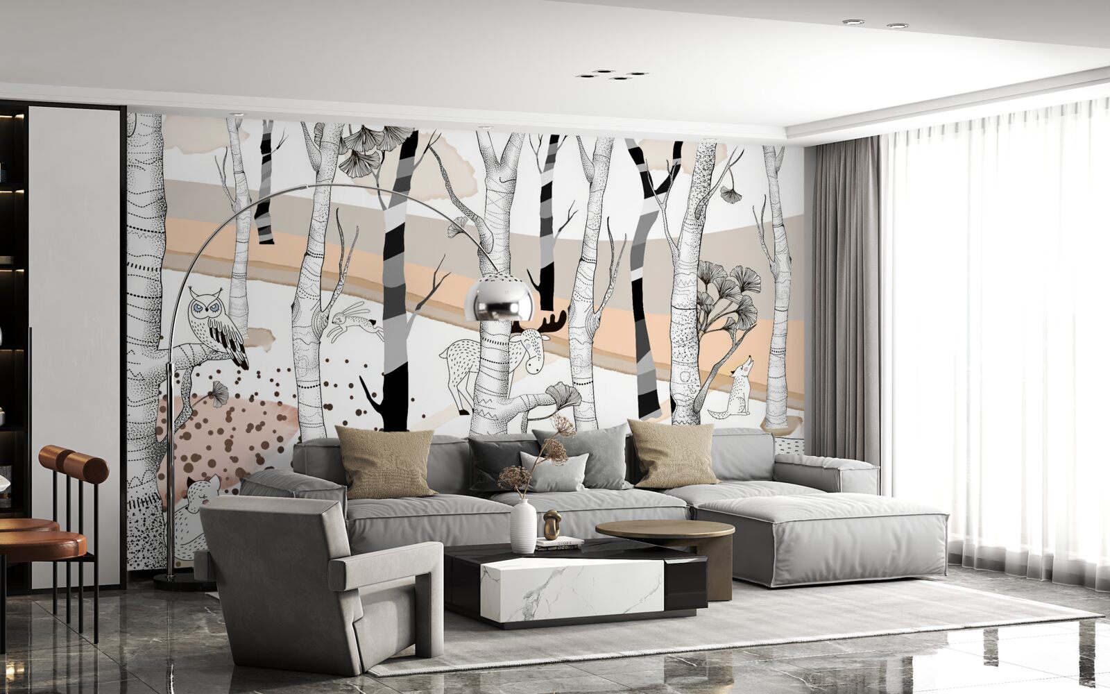 Fototapeta zobrazené zvieratá medzi stromami