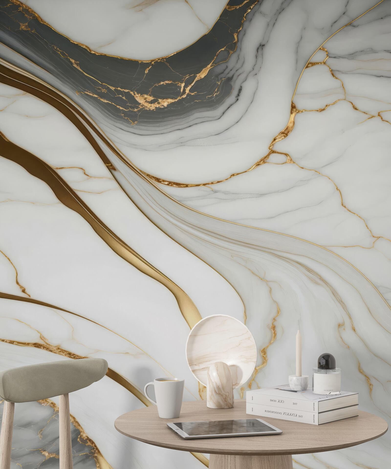 Fototapeta šedý mramor so zlatými odtieňmi