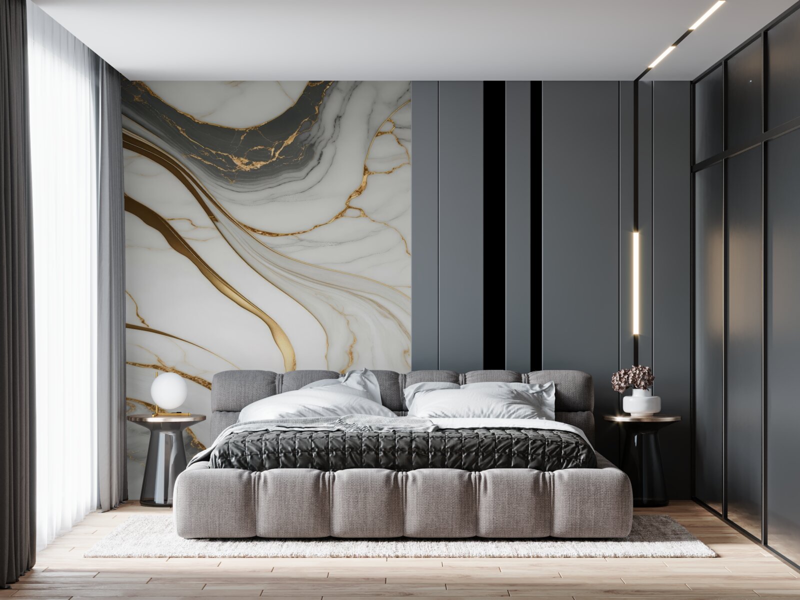 Fototapeta šedý mramor so zlatými odtieňmi