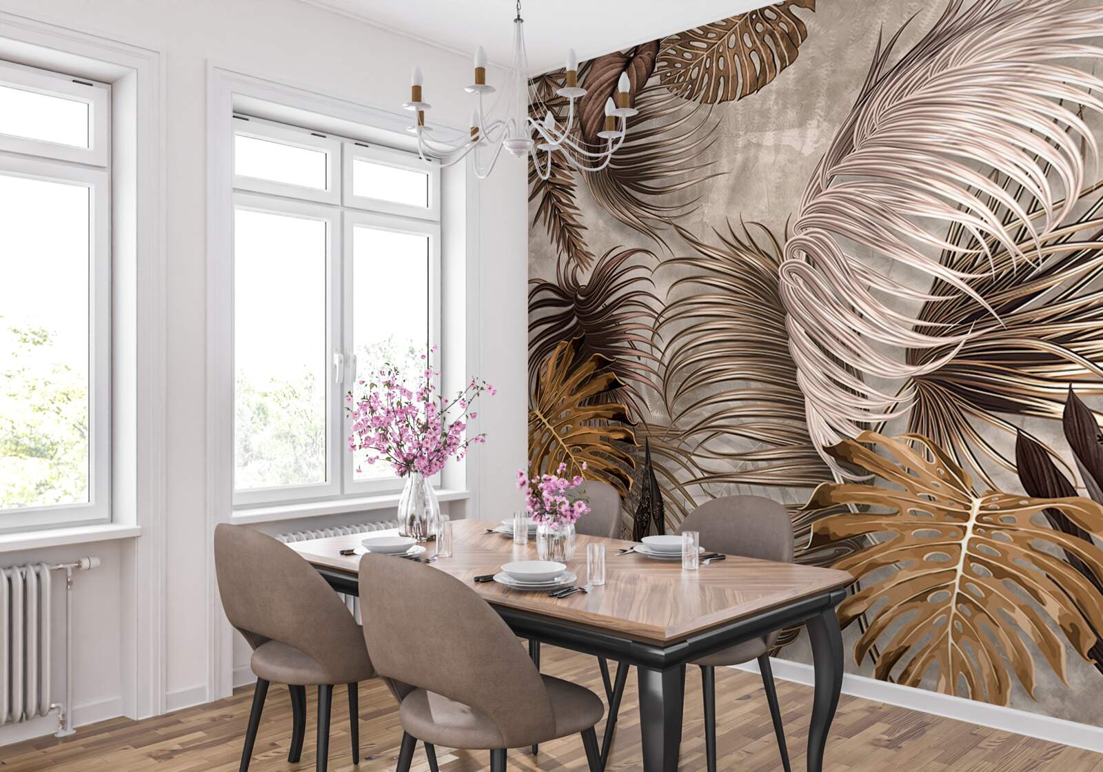 Fototapeta veľké zlaté listy