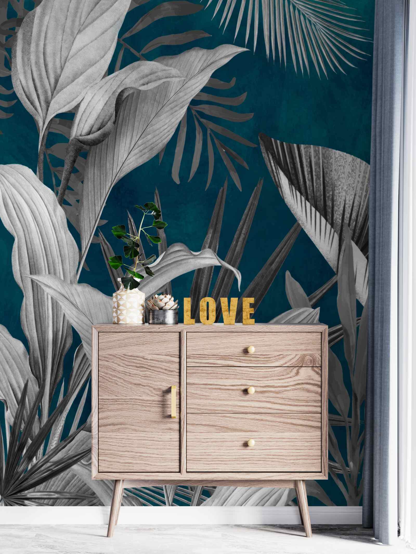 Fototapeta pozadie s rôznymi jasnými listami