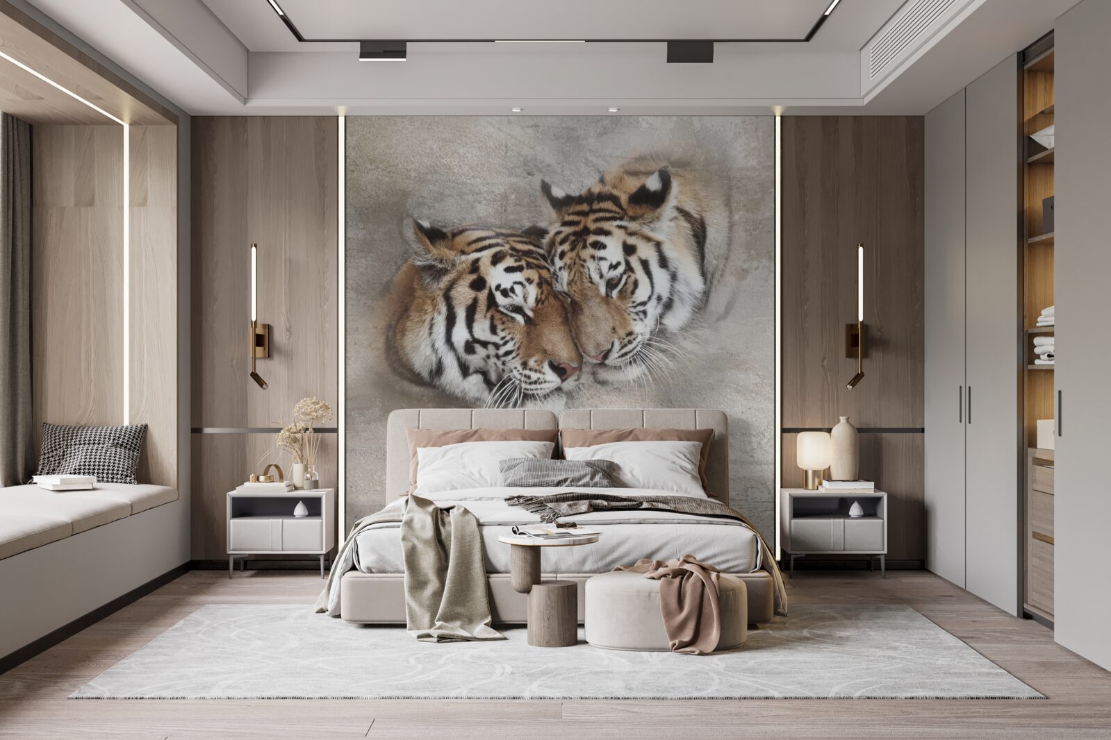 Fototapeta dva tigre sa k sebe prilepili