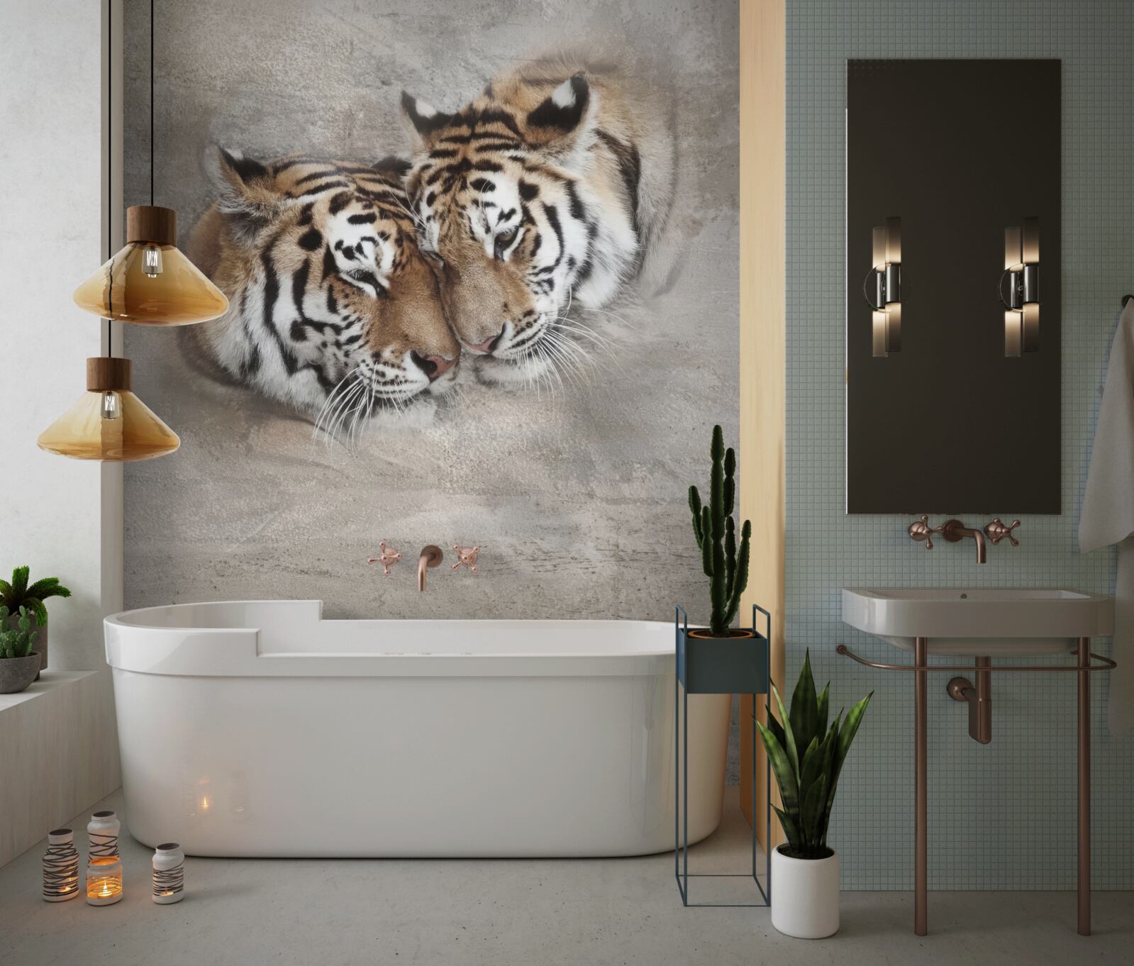 Fototapeta dva tigre sa k sebe prilepili