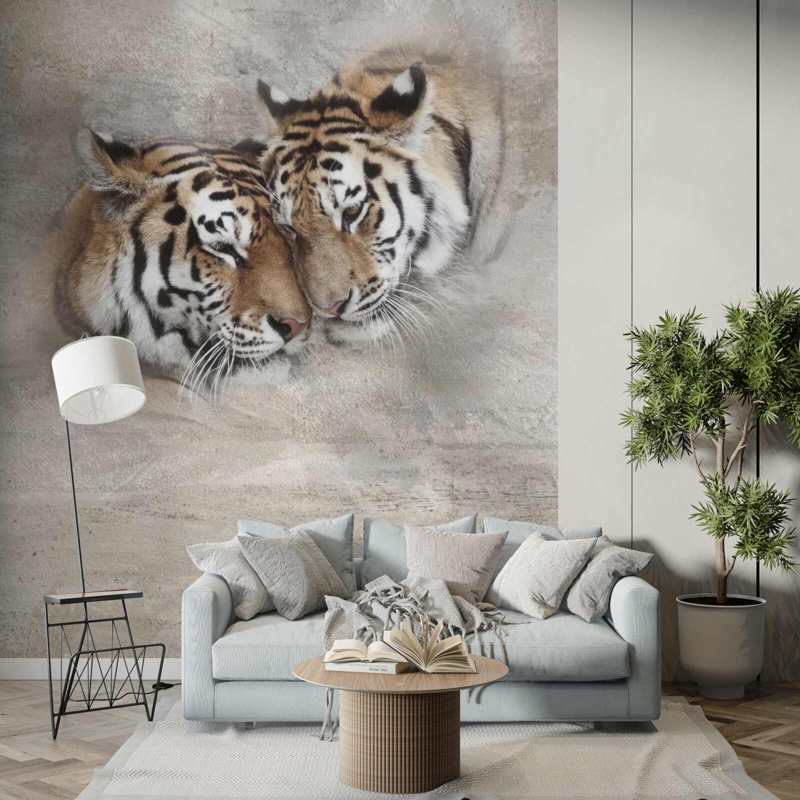 Fototapeta dva tigre sa k sebe prilepili