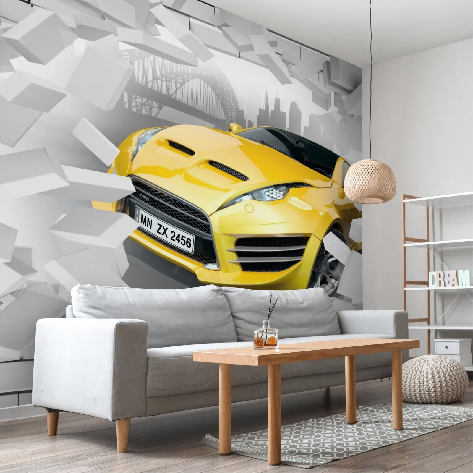 Fototapeta Žlté športové auto