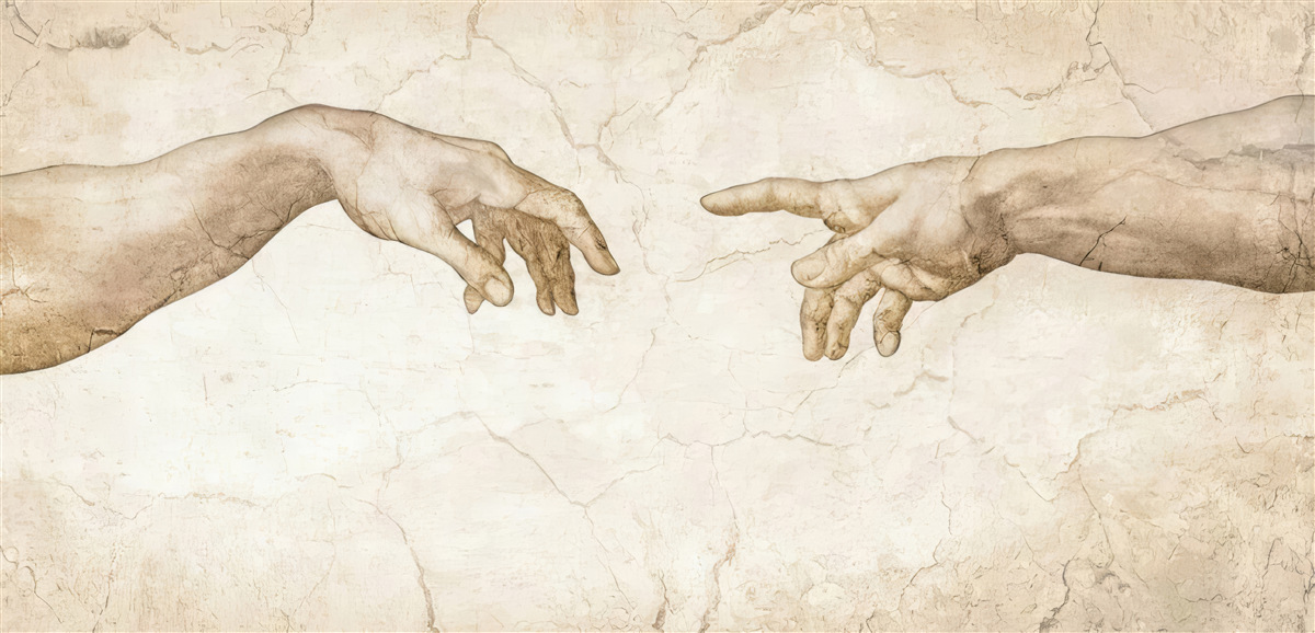 Fototapeta dve ruky natiahnuté k sebe