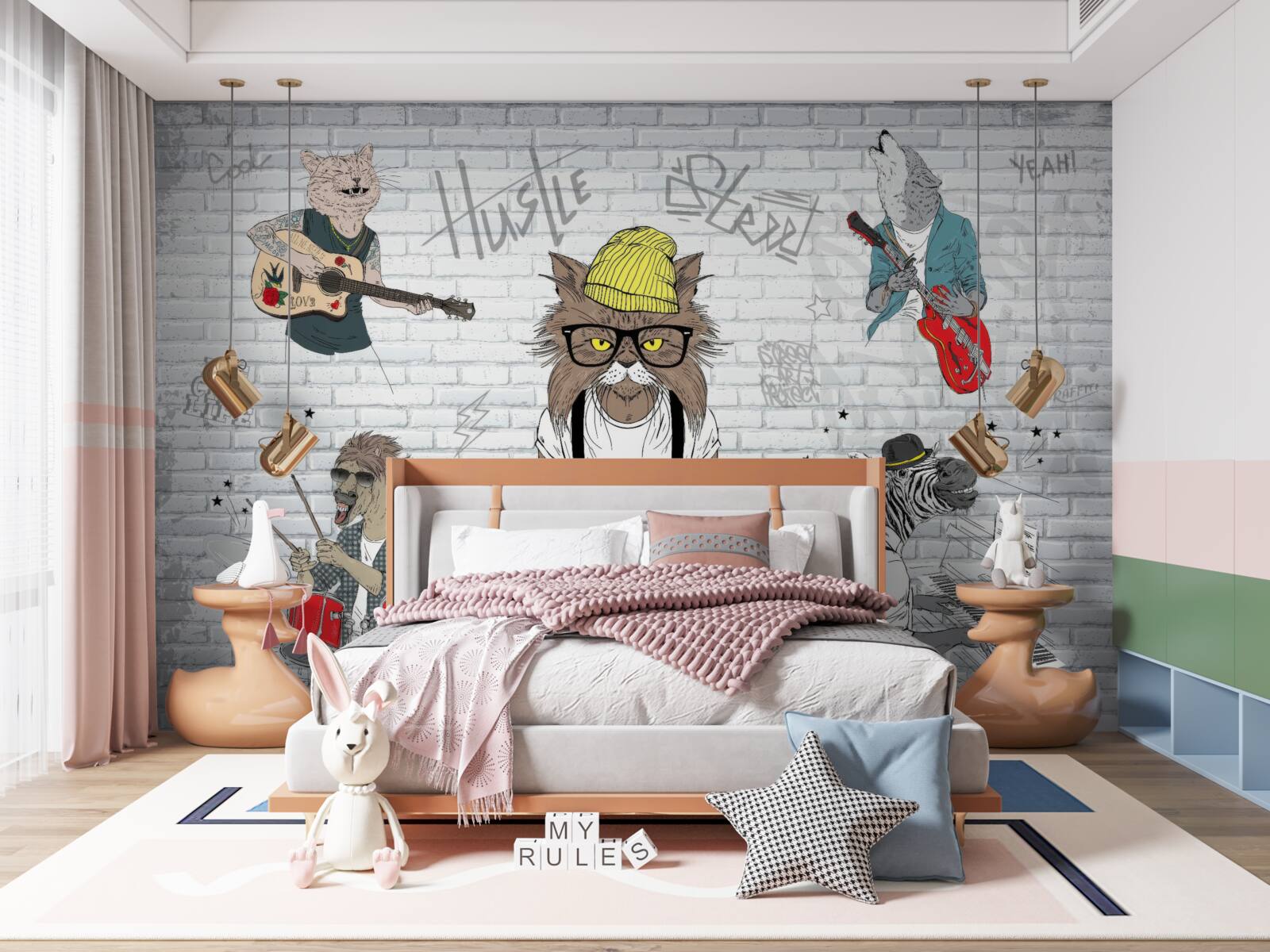 Fototapeta zvieratá zobrazované ako hudobníci