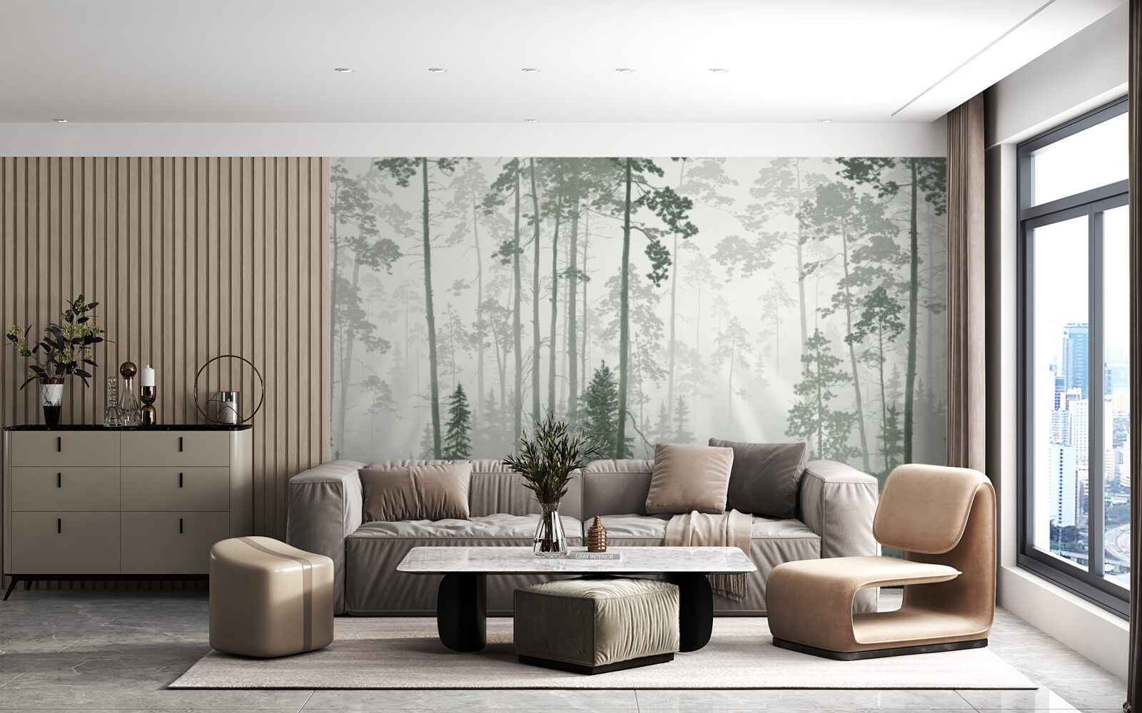 Fototapeta medvede v zadymenom lese