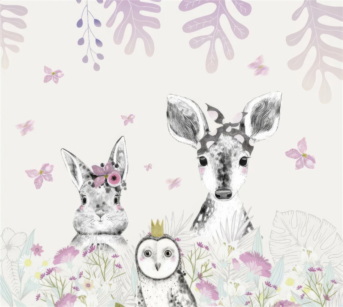 Fototapeta svetlé pozadie s obrázkami zvierat