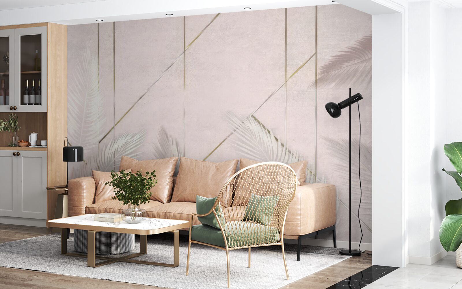 Fototapeta svetlé pozadie s listami