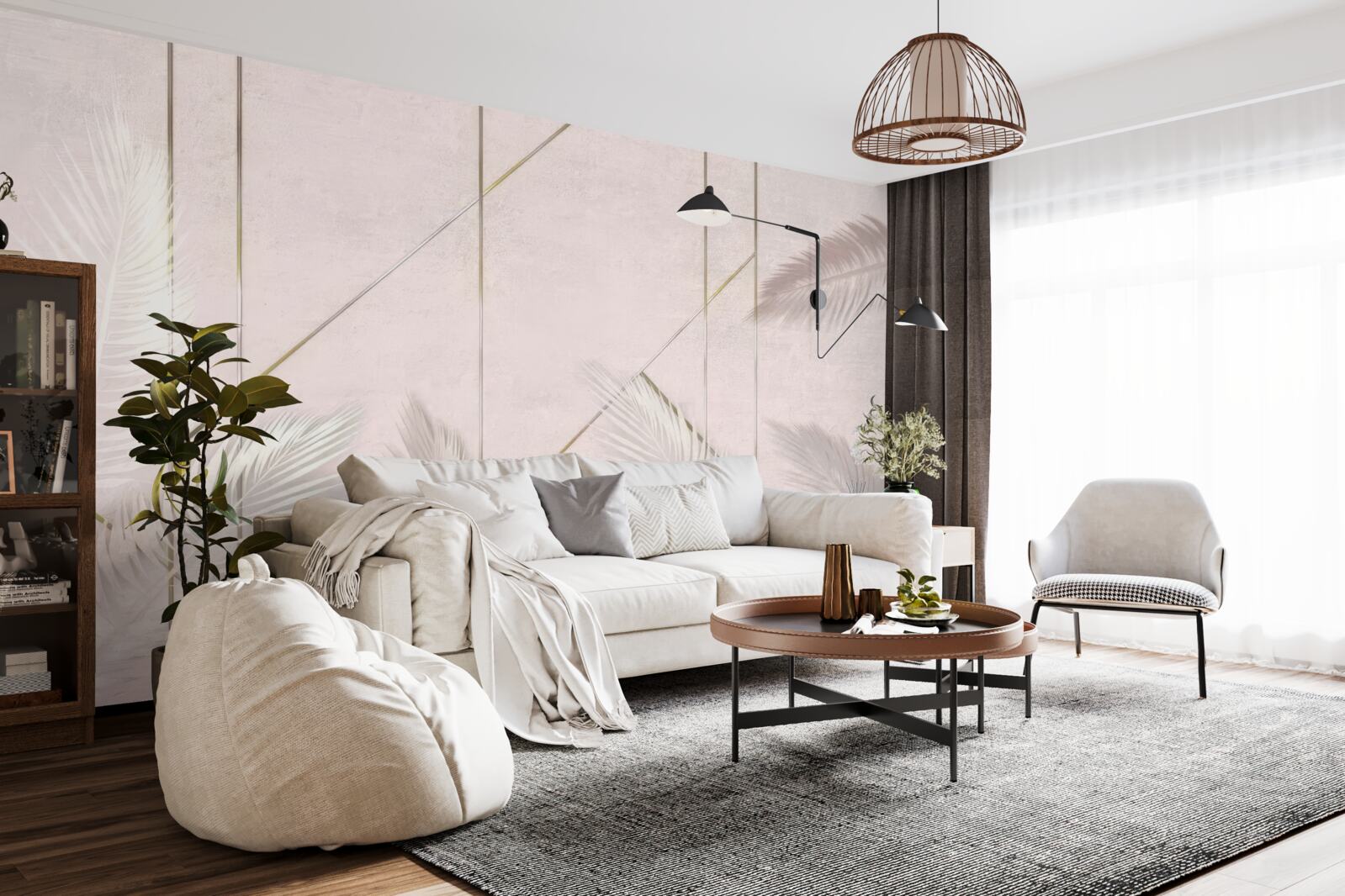 Fototapeta svetlé pozadie s listami